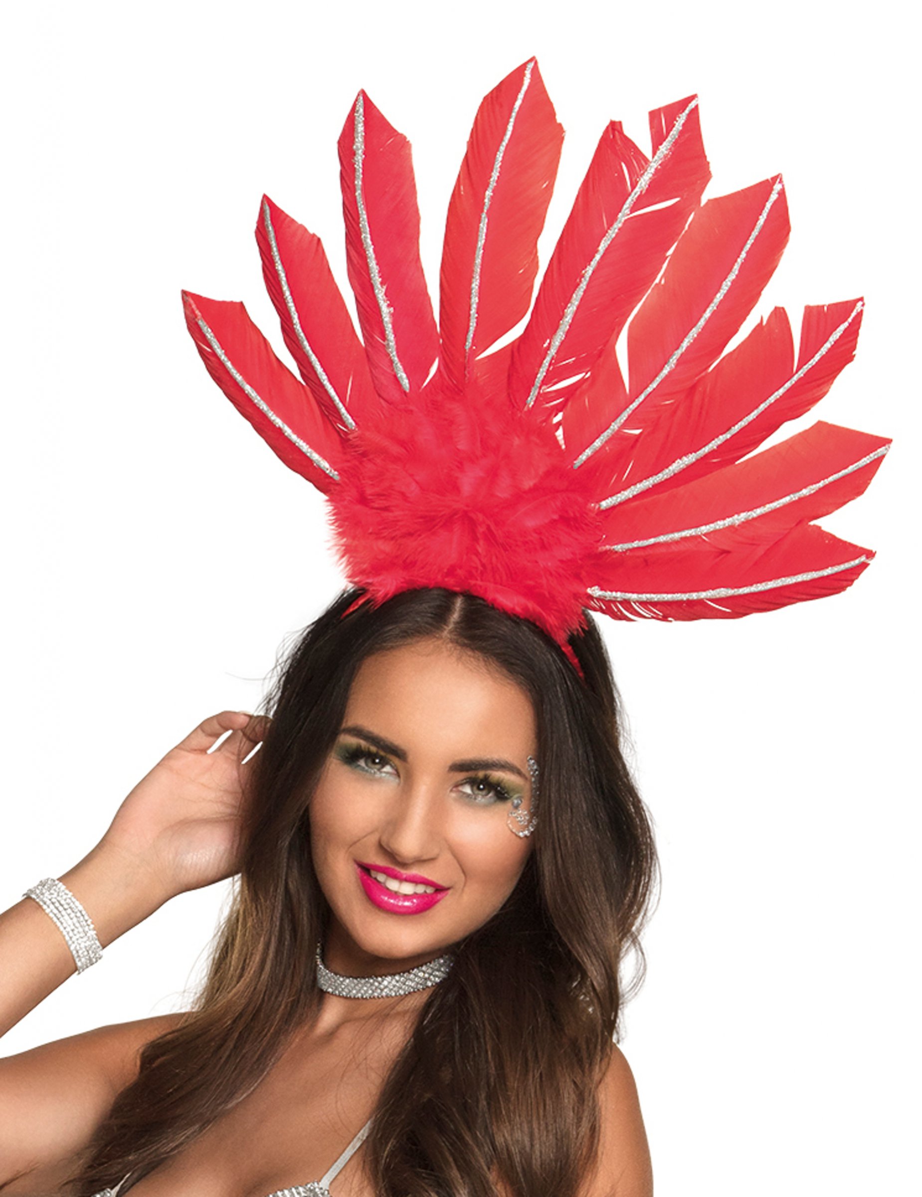Coiffe brésilienne rouge femme