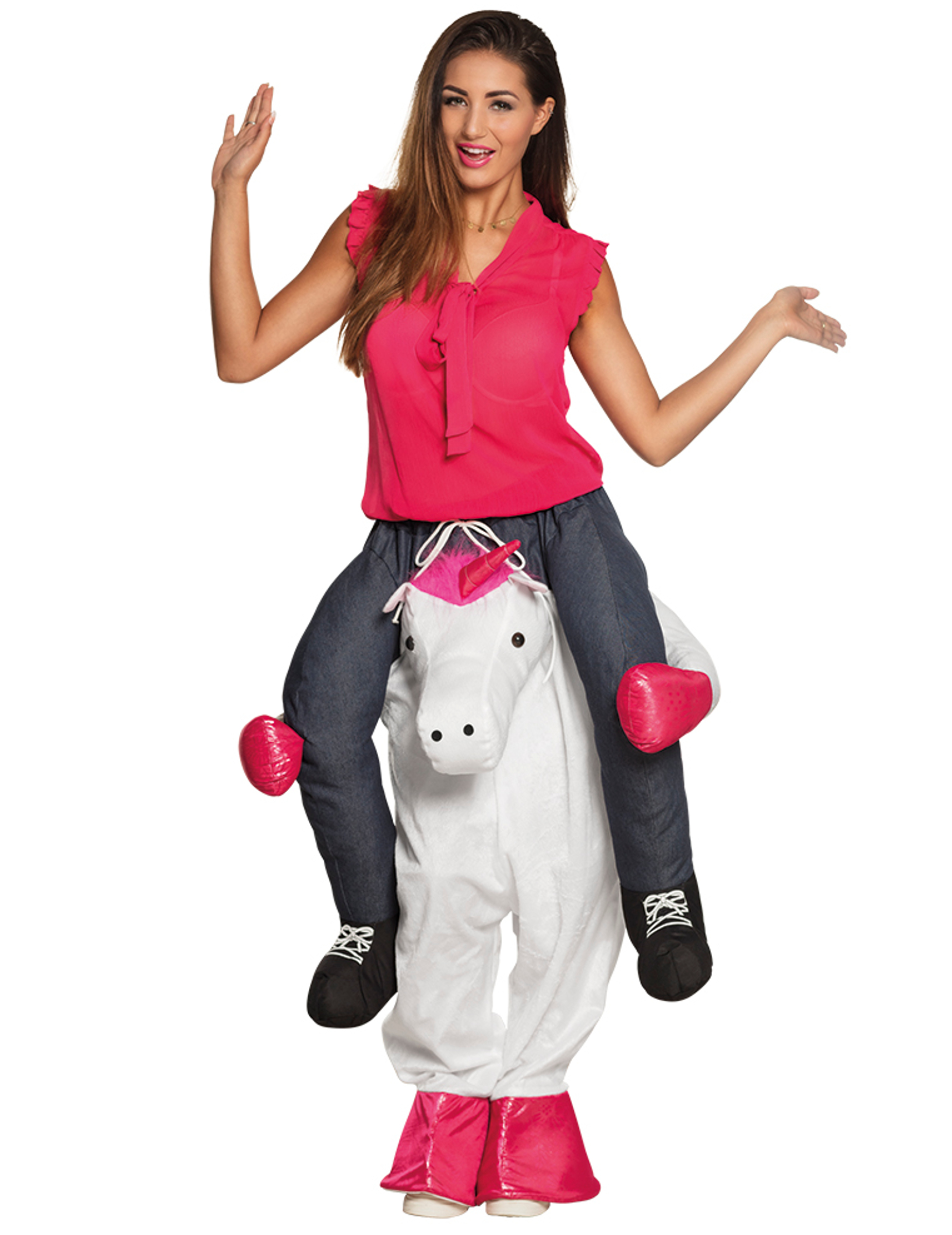 Déguisement femme à dos de licorne adulte