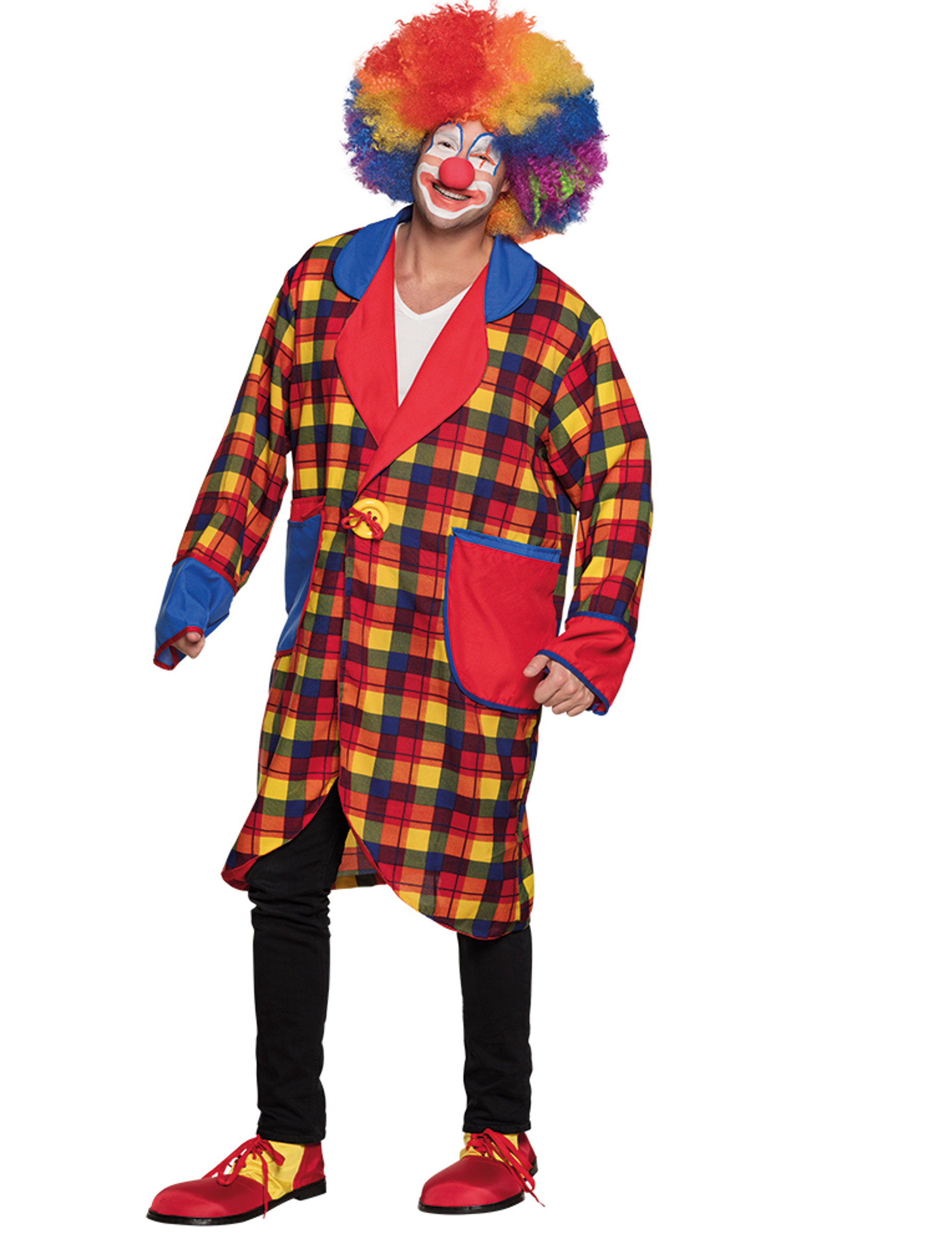 Veste clown à carreaux adulte