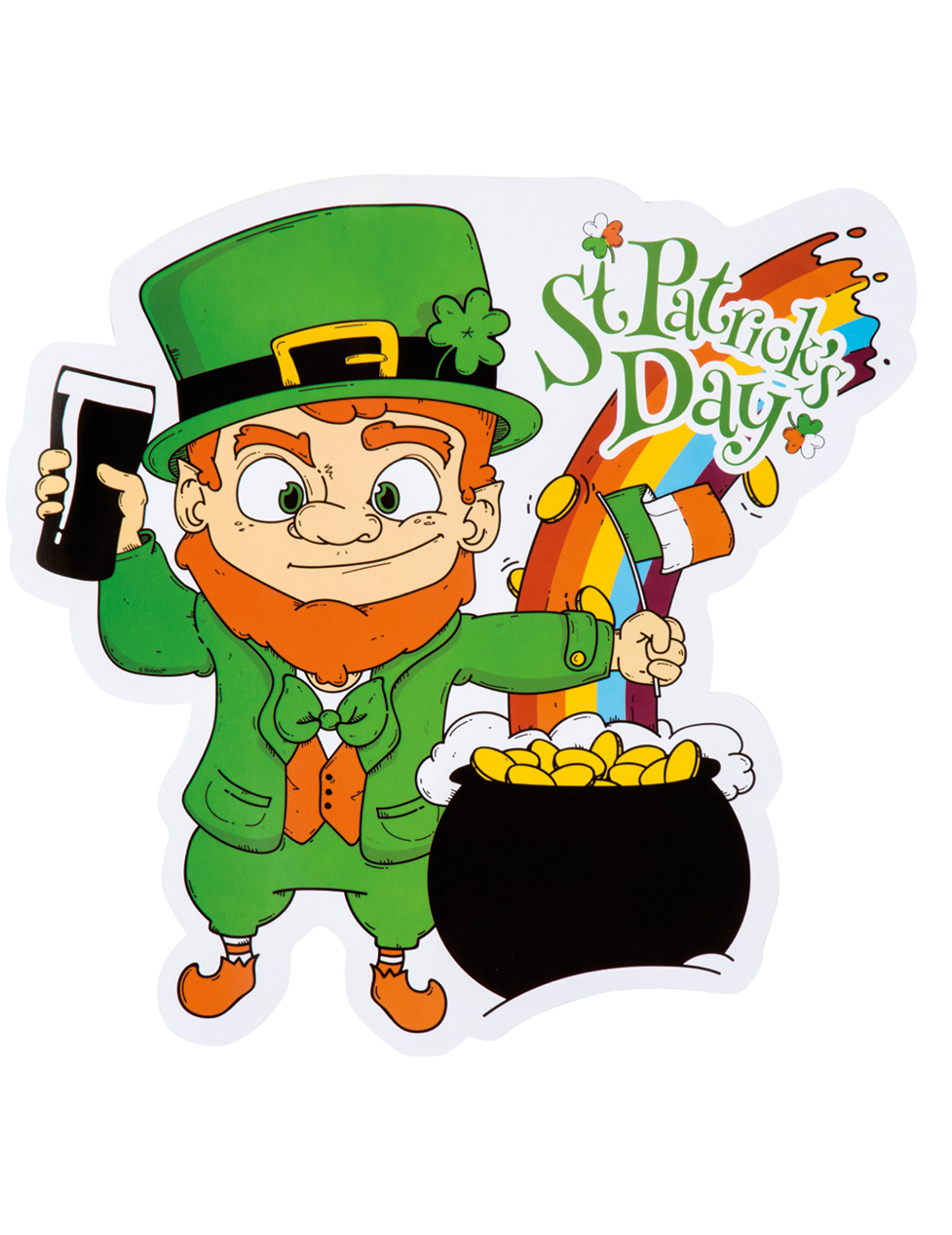 Décoration chaudron multicolore Saint Patrick 30 x 29 cm