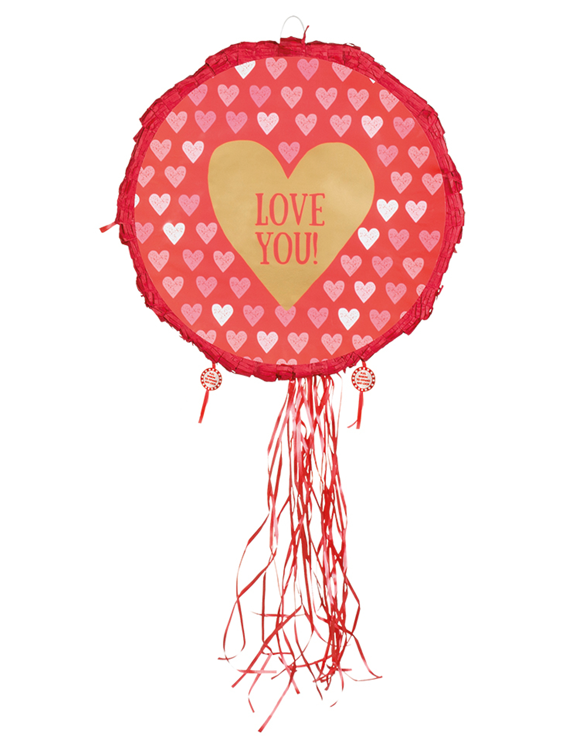Piñata c ur Love you rouge et or 40 cm