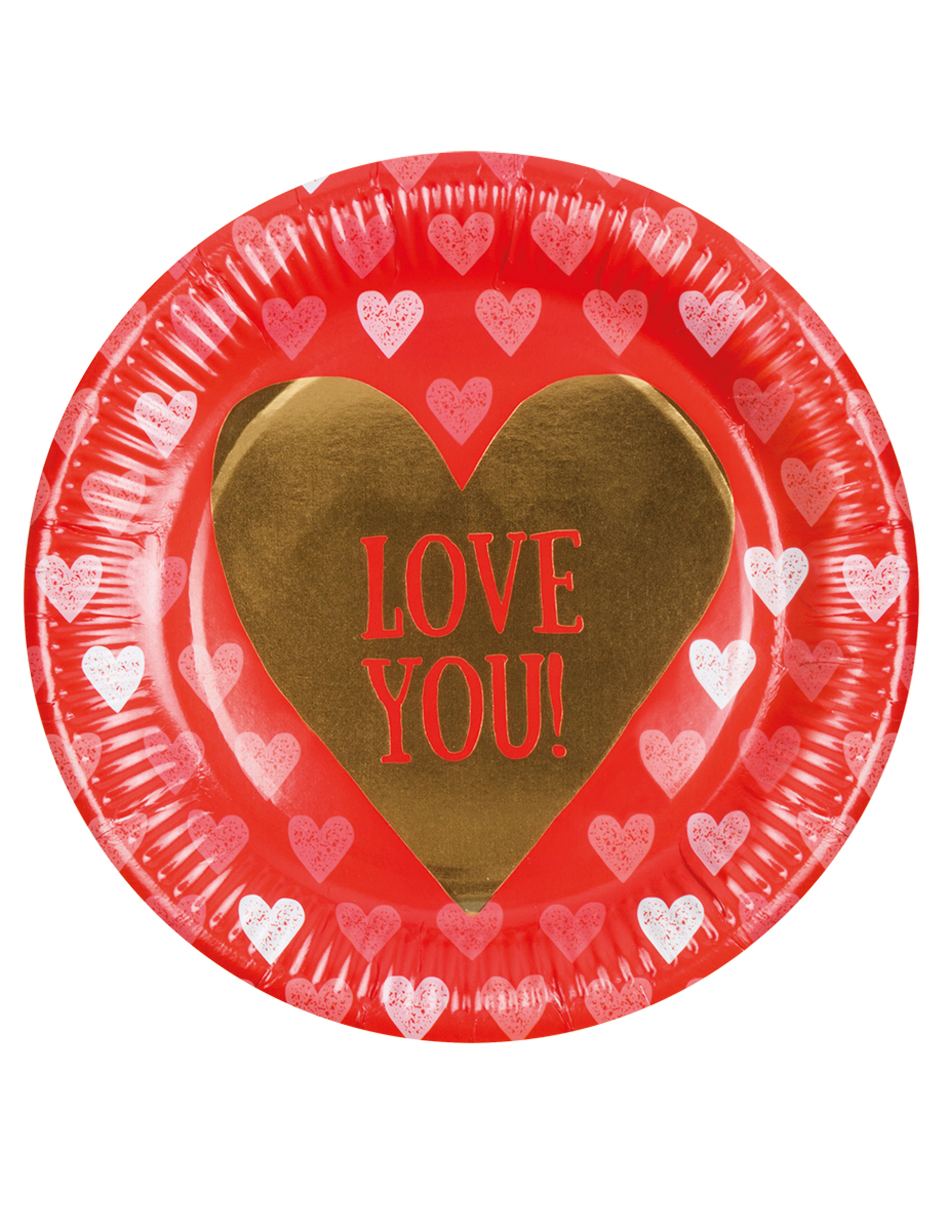 6 Assiettes en carton Love you 23 cm