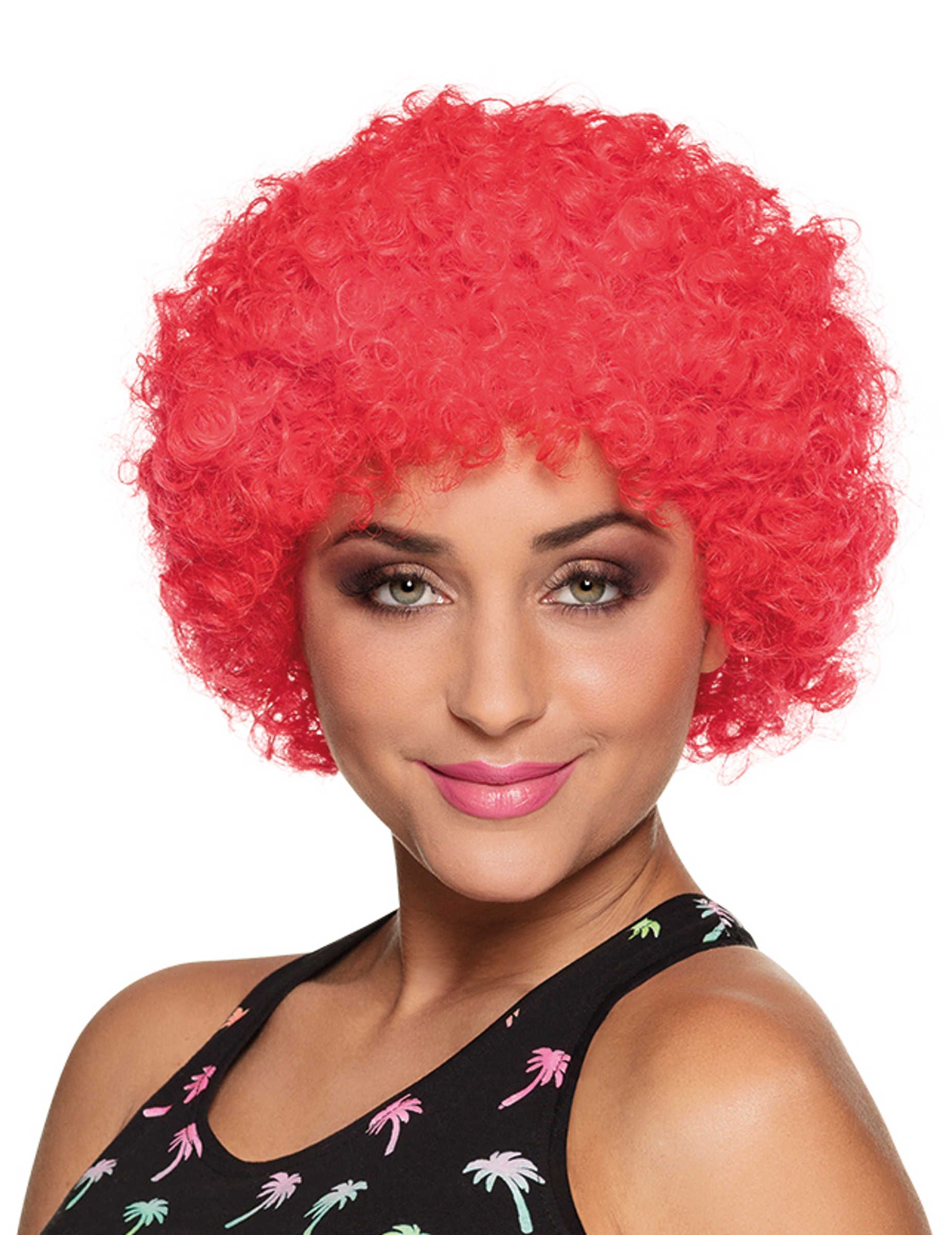 Perruque afro/clown rouge standard adulte