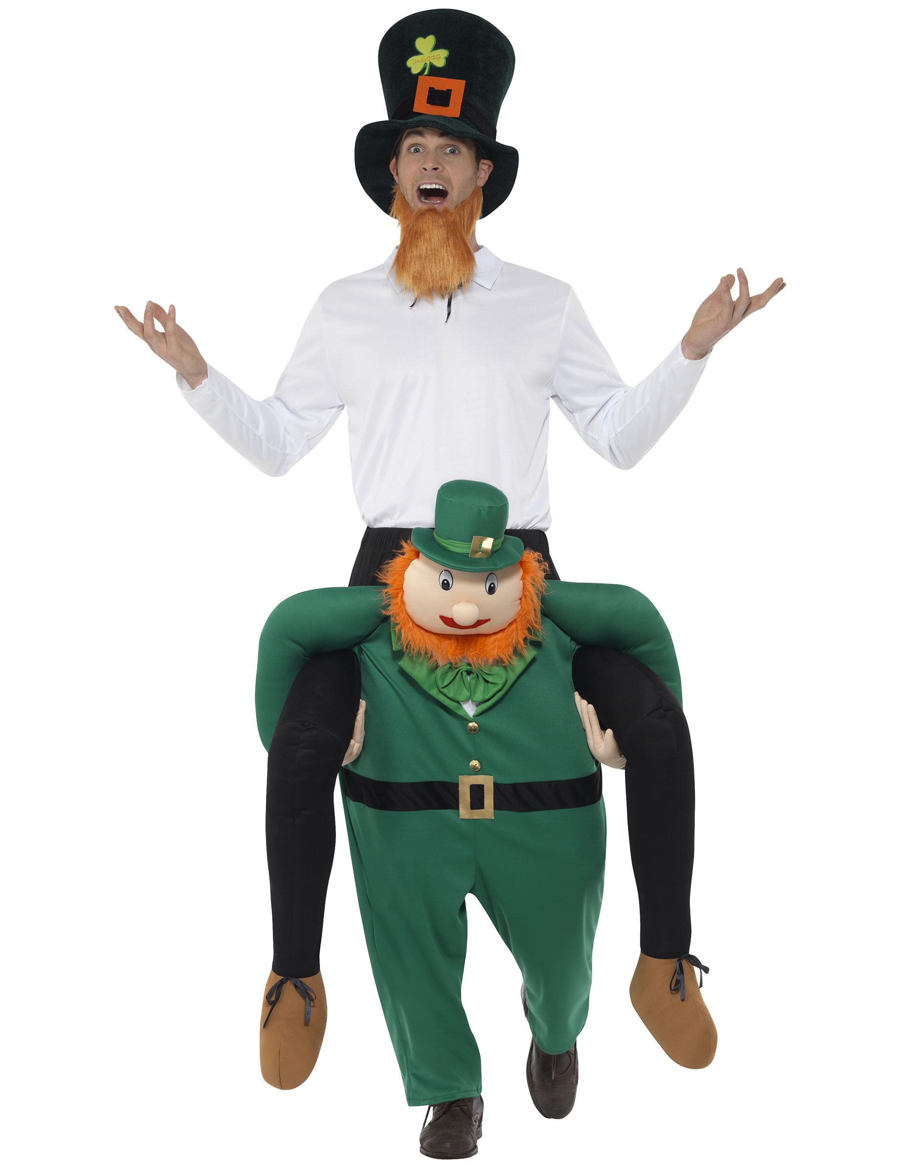Déguisement homme à dos de leprechaun adulte Saint Patrick