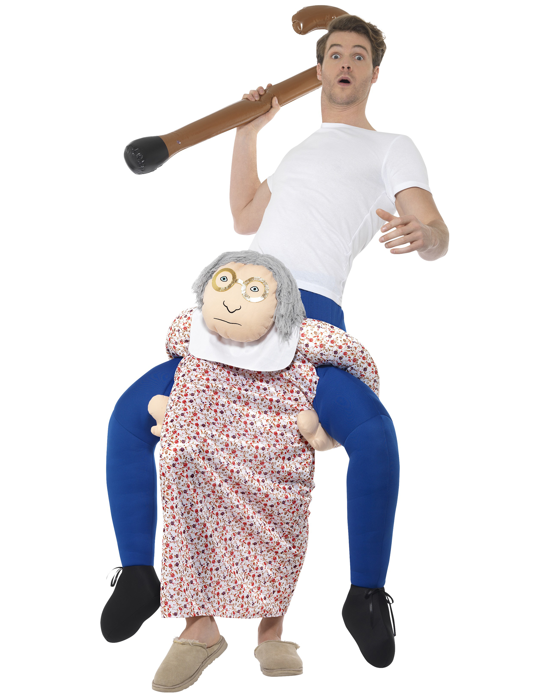 Déguisement homme à dos de grand-mère adulte