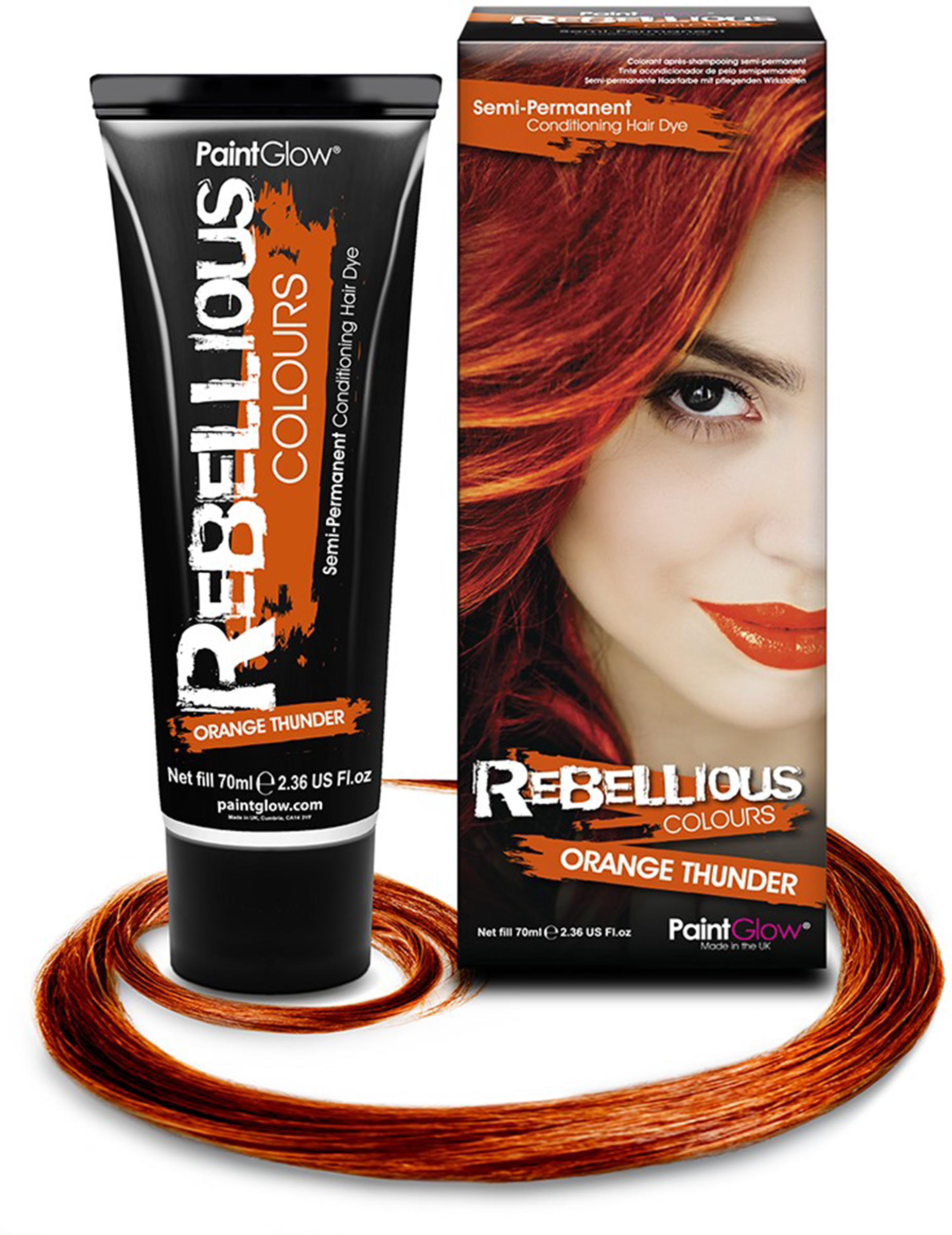 Teinture semi permanente pour cheveux orange 70 ml