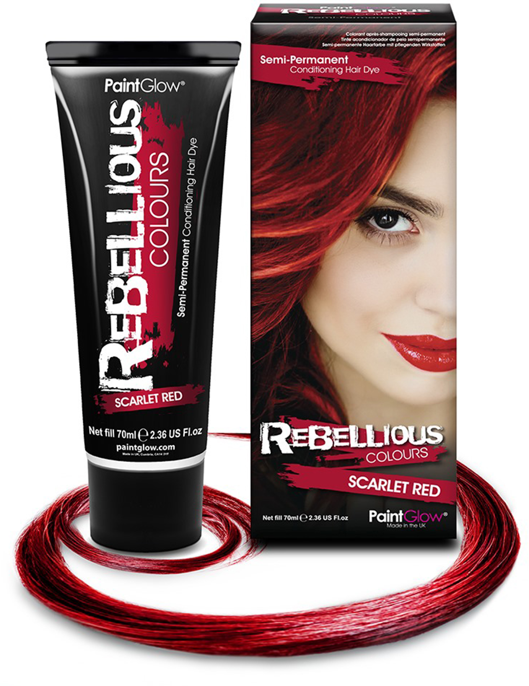 Teinture semi permanente pour cheveux rouge vif 70 ml