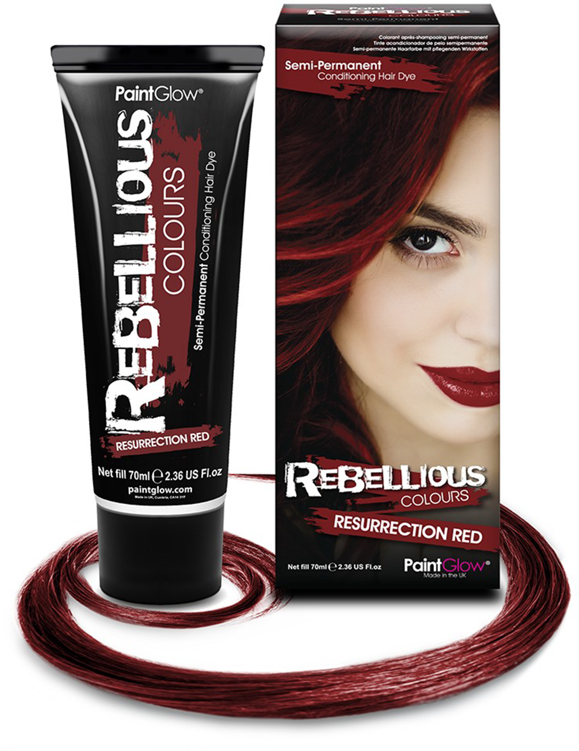 Teinture semi permanente pour cheveux rouge 70 ml