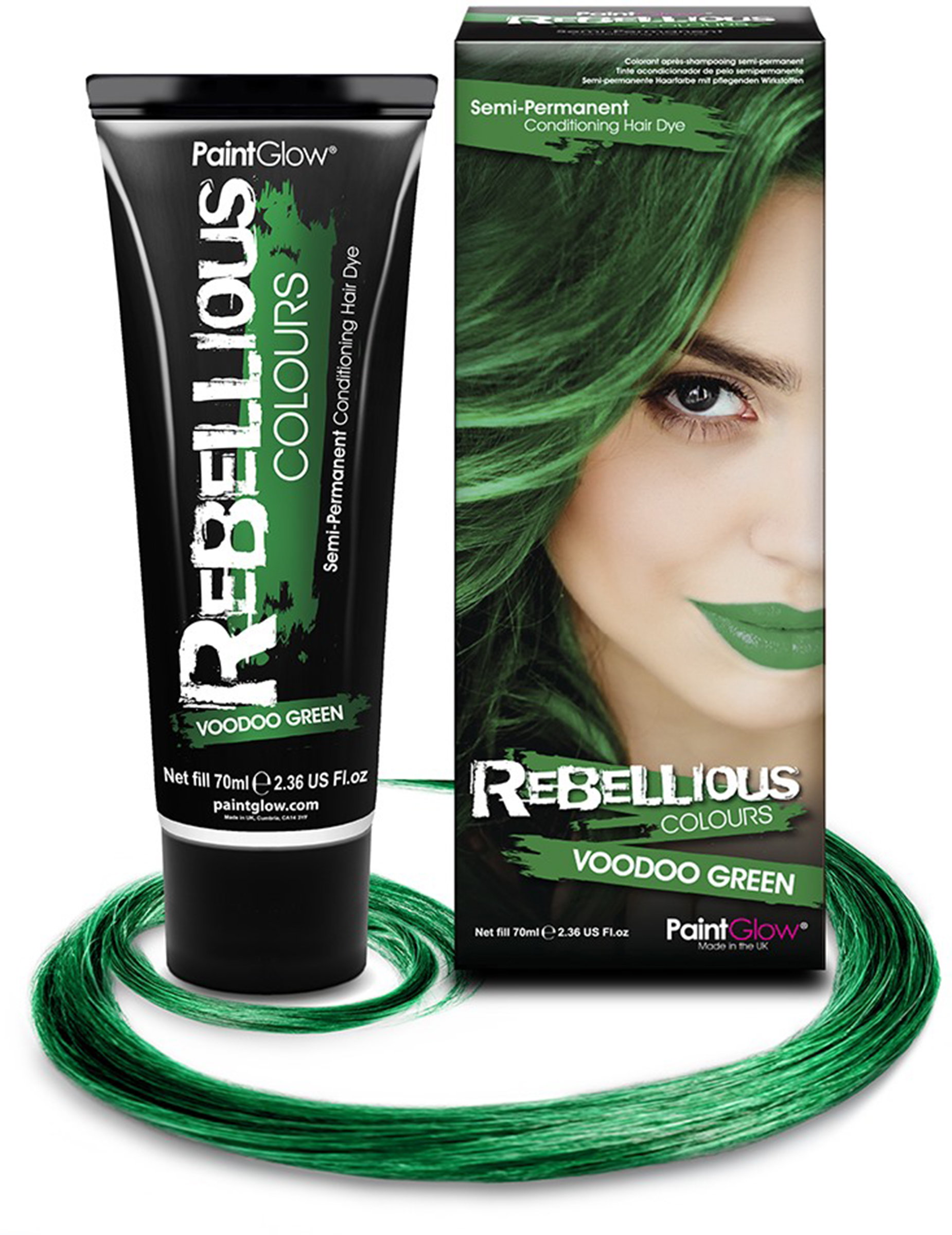 Teinture semi permanente pour cheveux verte 70 ml