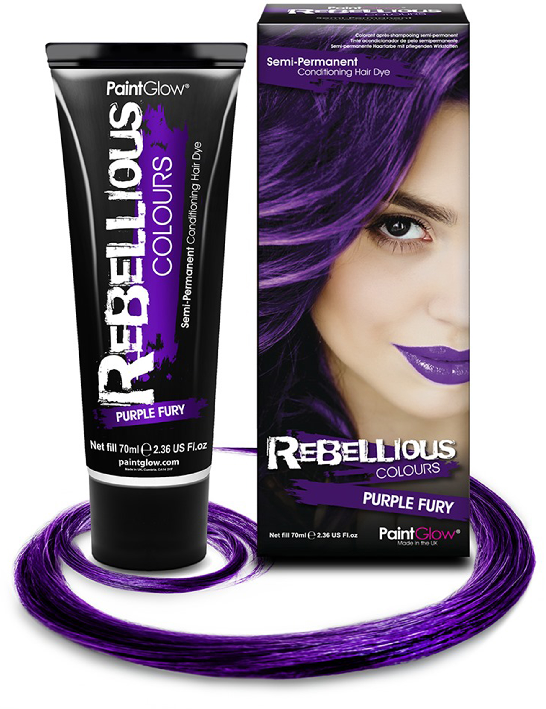 Teinture semi permanente pour cheveux violet foncé 70 ml