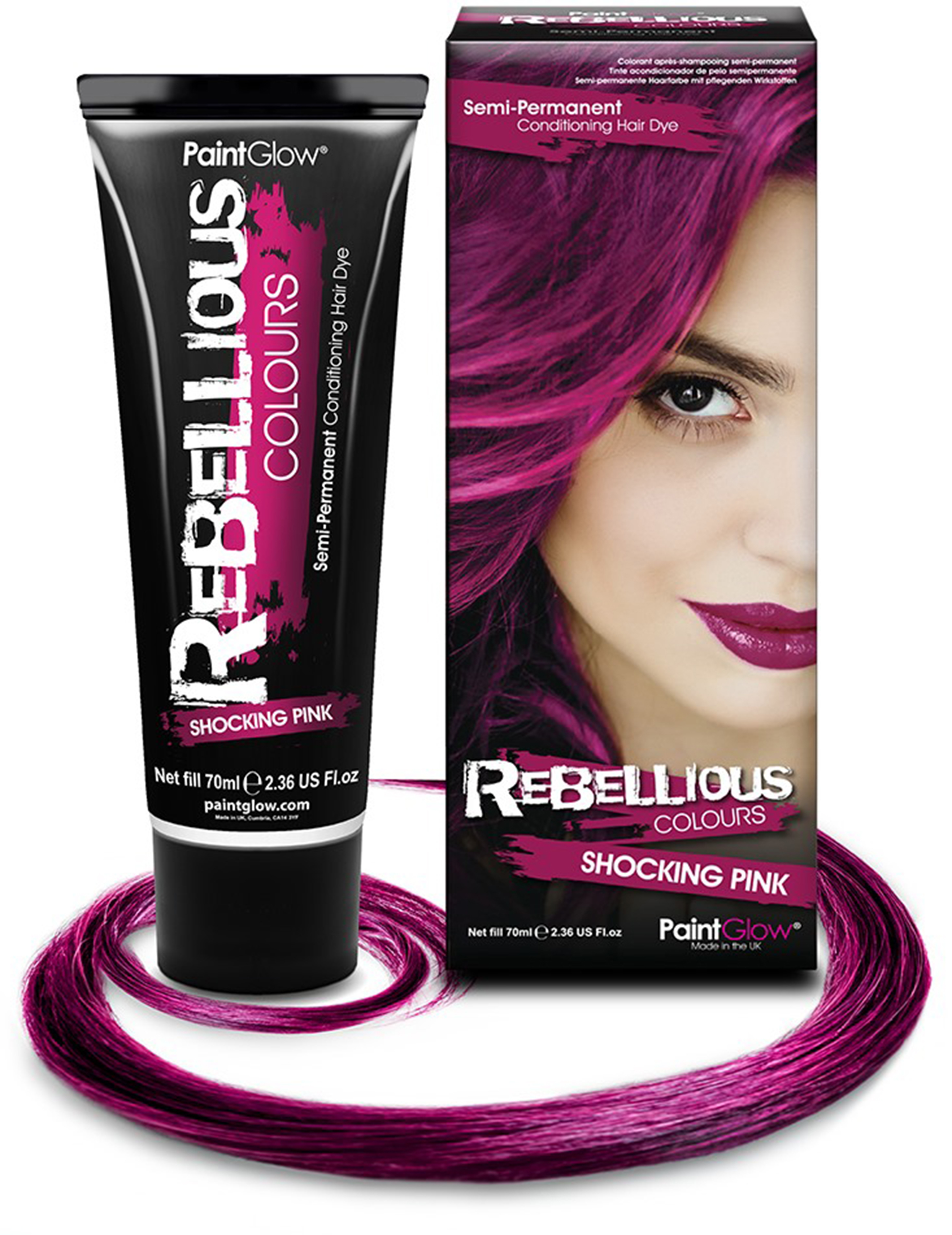 Teinture semi permanente pour cheveux fuschia 70 ml