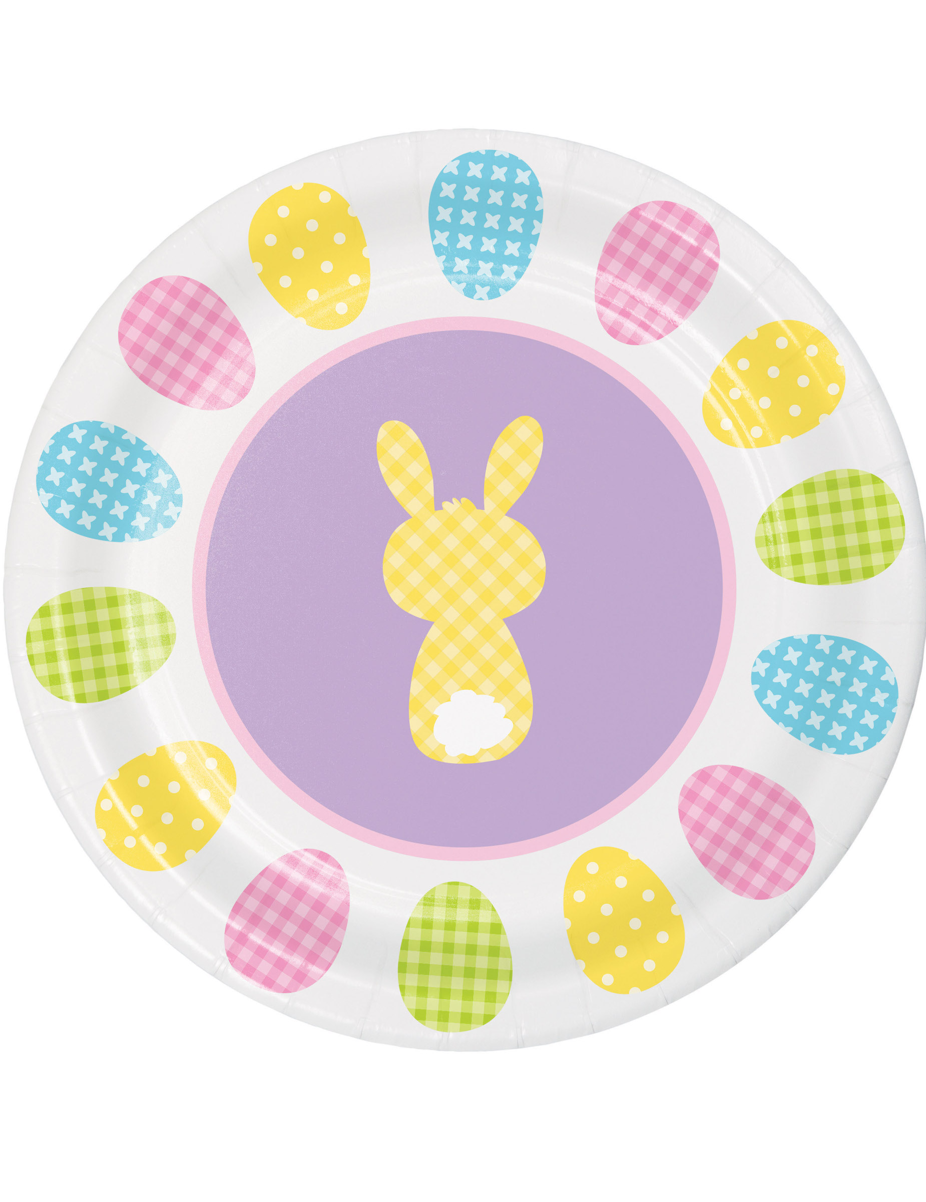 8 Petites assiettes en carton lapin 18 cm