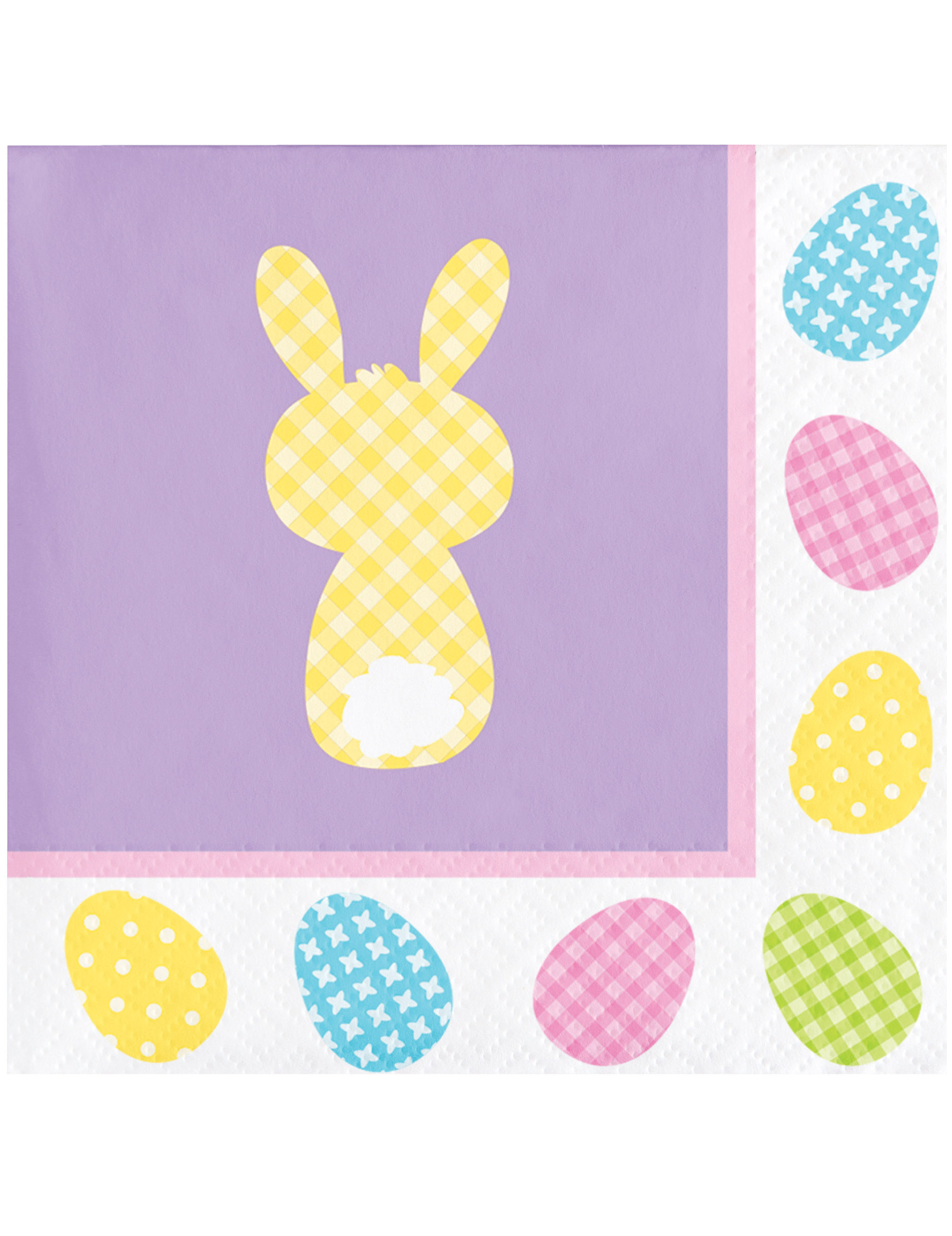 16 Petites serviettes en papier violettes lapins 25 x 25 cm