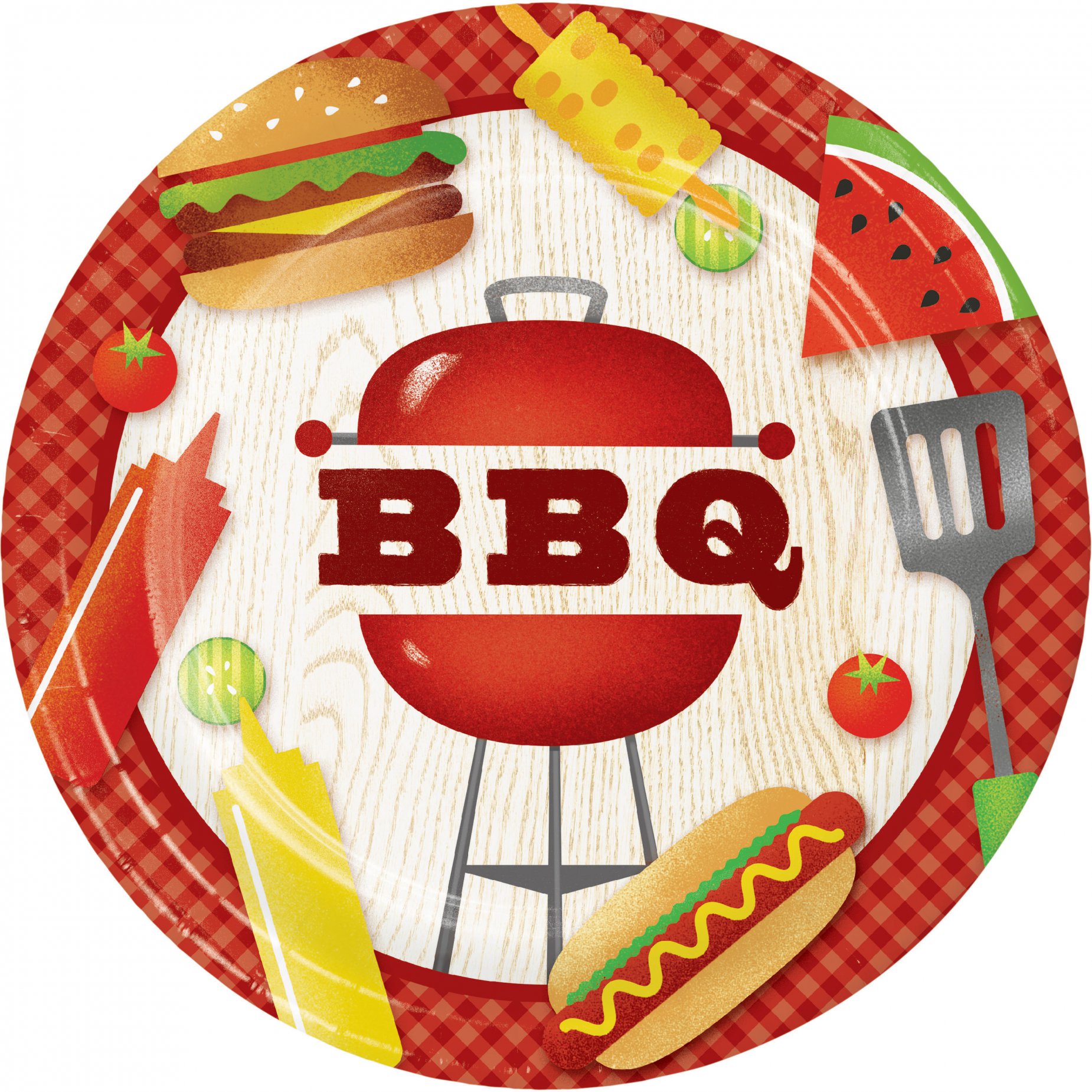 8 Assiettes en carton BBQ 22cm
