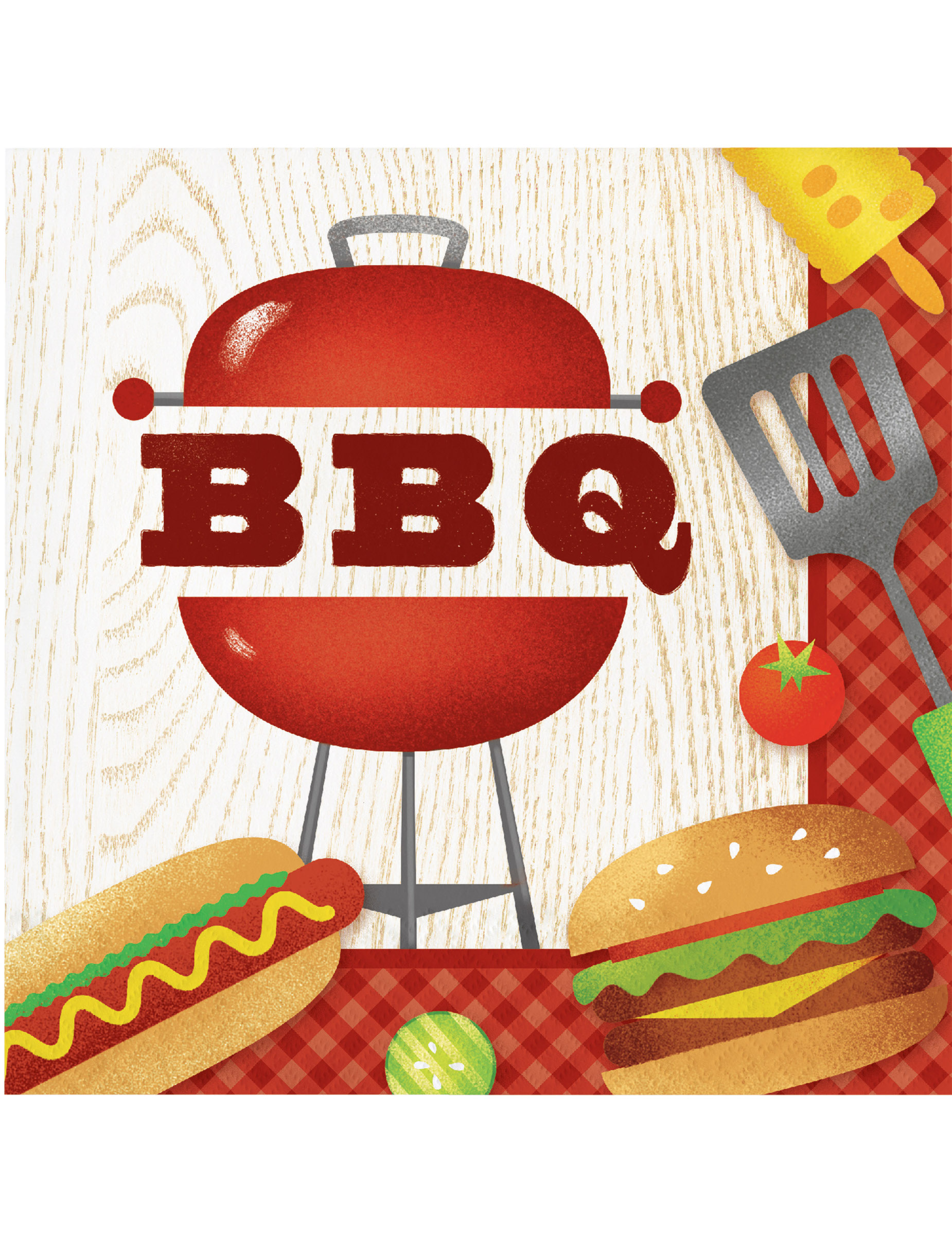 16 Serviettes en papier BBQ 33 x 33 cm