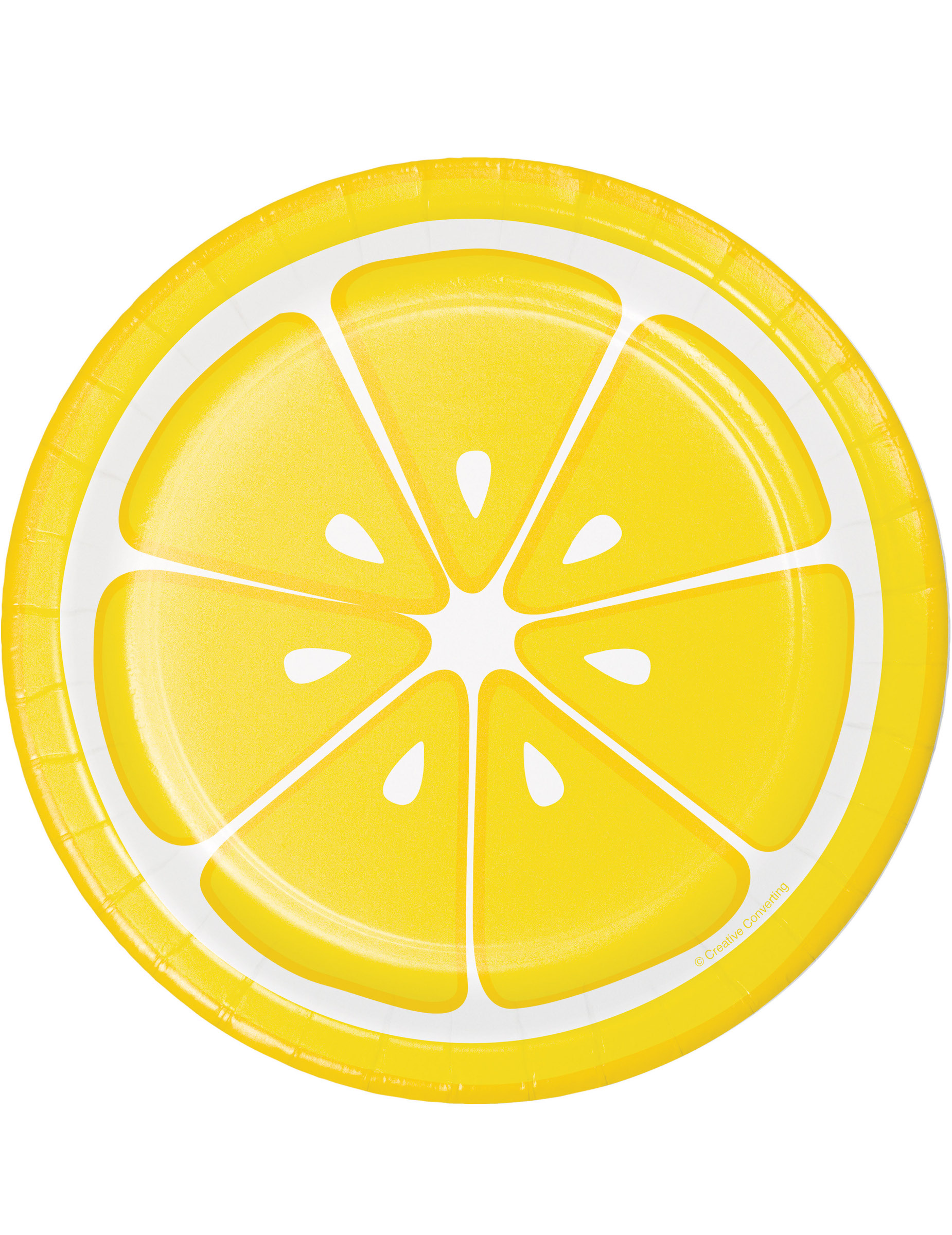 8 Petites Assiettes en carton citron 18 cm