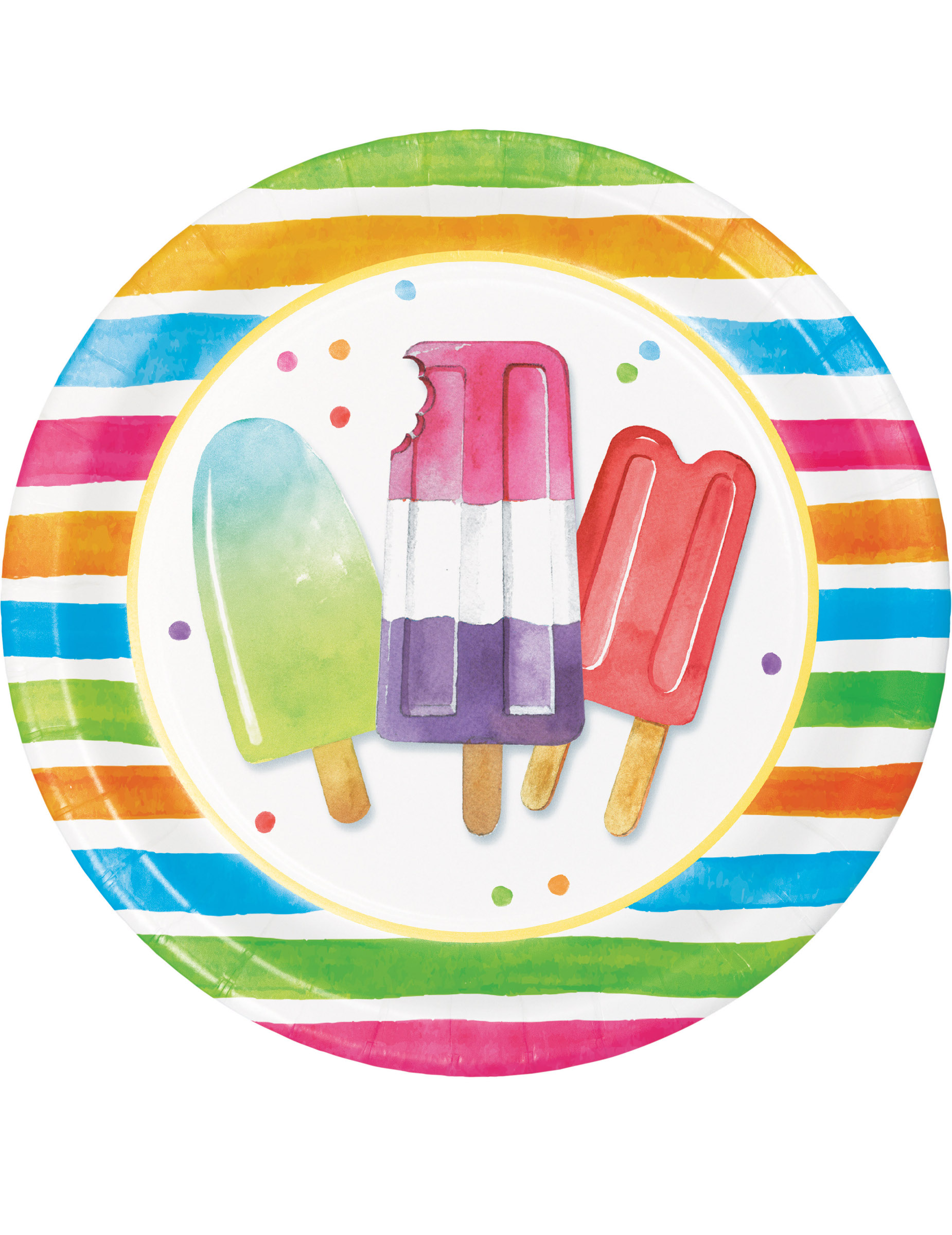 8 Assiettes en carton Hello Summer 22 cm