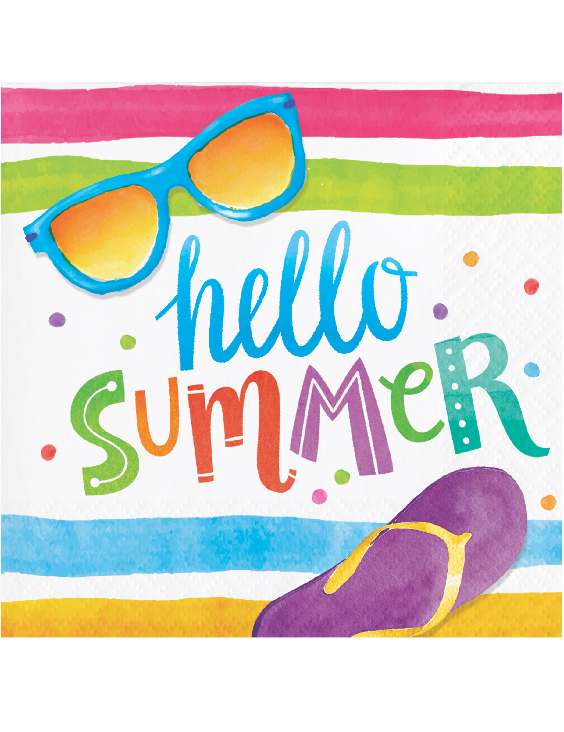16 Petites serviettes en papier Hello Summer 25 x 25 cm