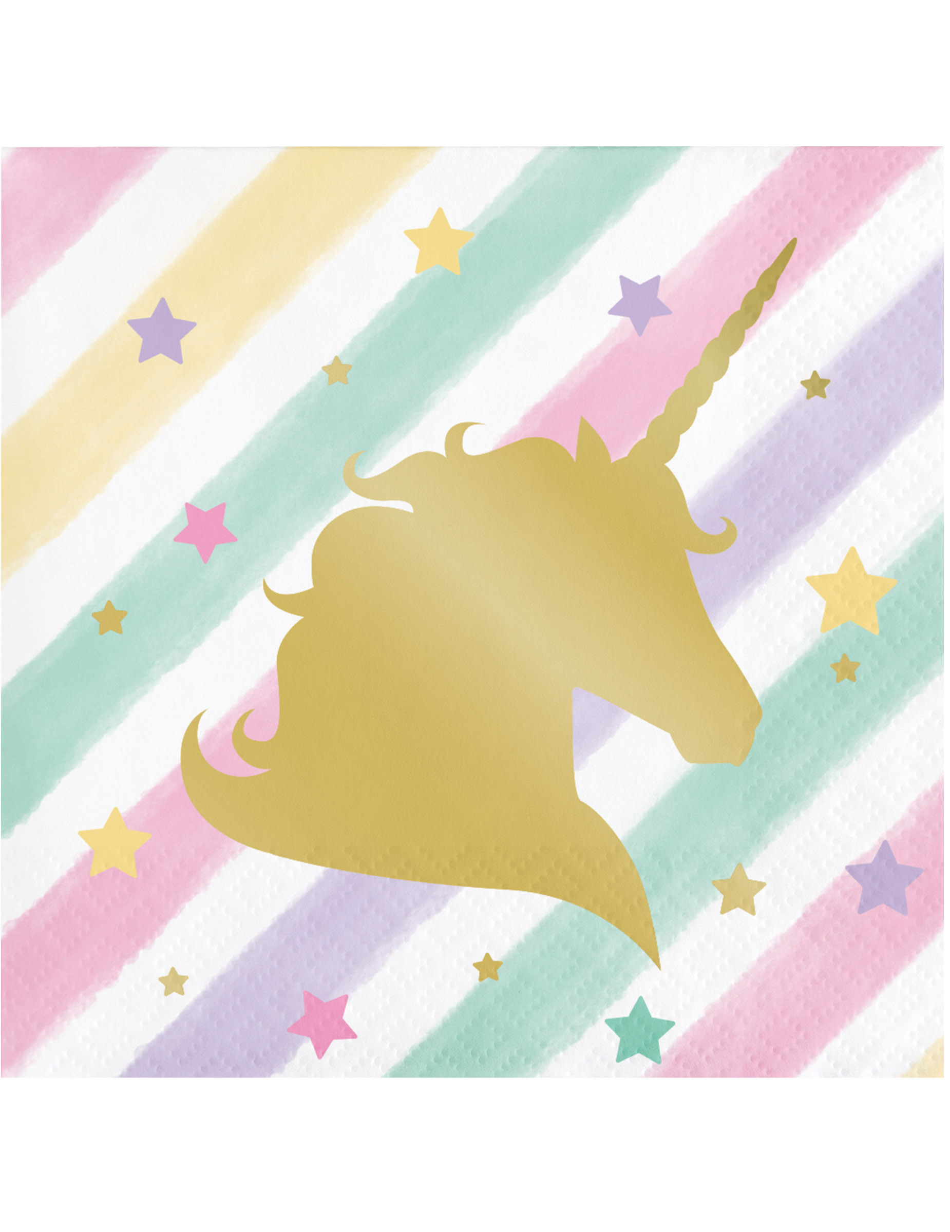 16 Petites serviettes en papier licorne 25 x 25 cm
