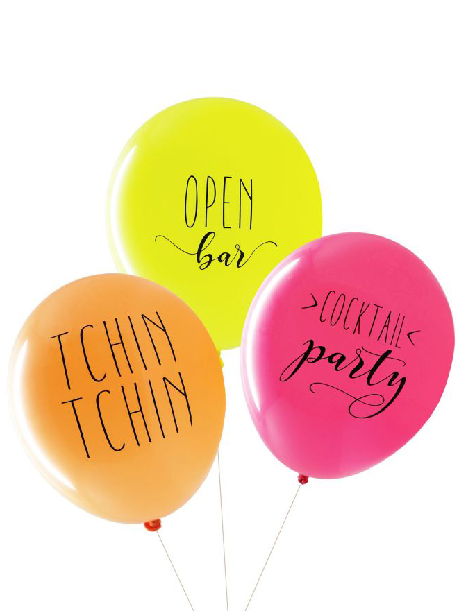 3 Ballons latex biodégradable Open bar 27 cm