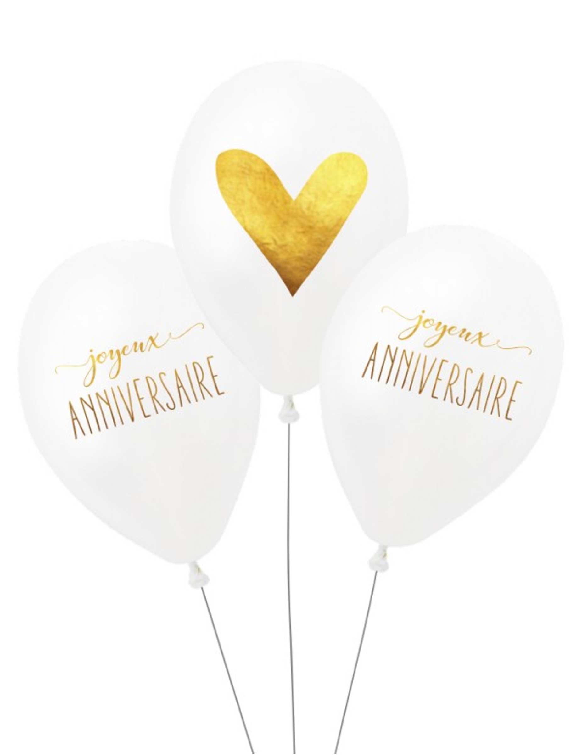 3 Ballons latex biodégradable Anniversaire 27 cm