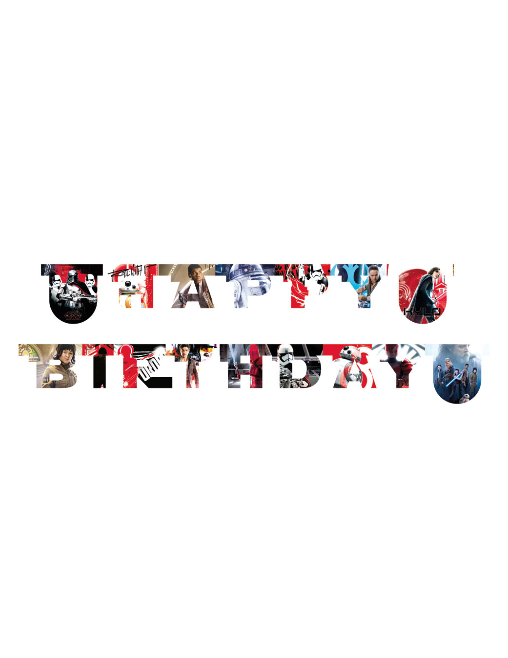 Guirlande Happy birthday Star Wars 8 The Last Jedi  200 x 16 cm