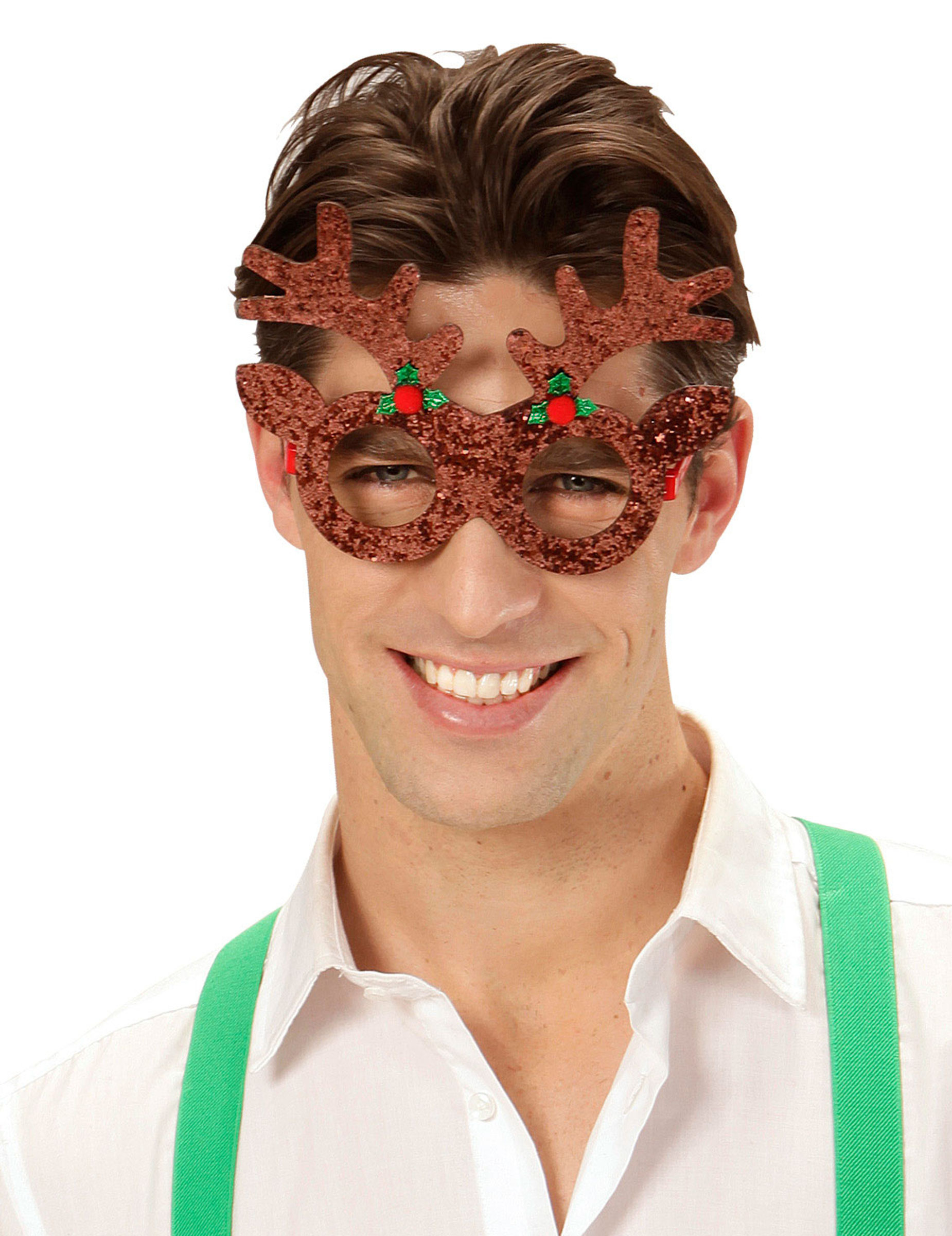 Lunettes renne à paillettes adulte Noël