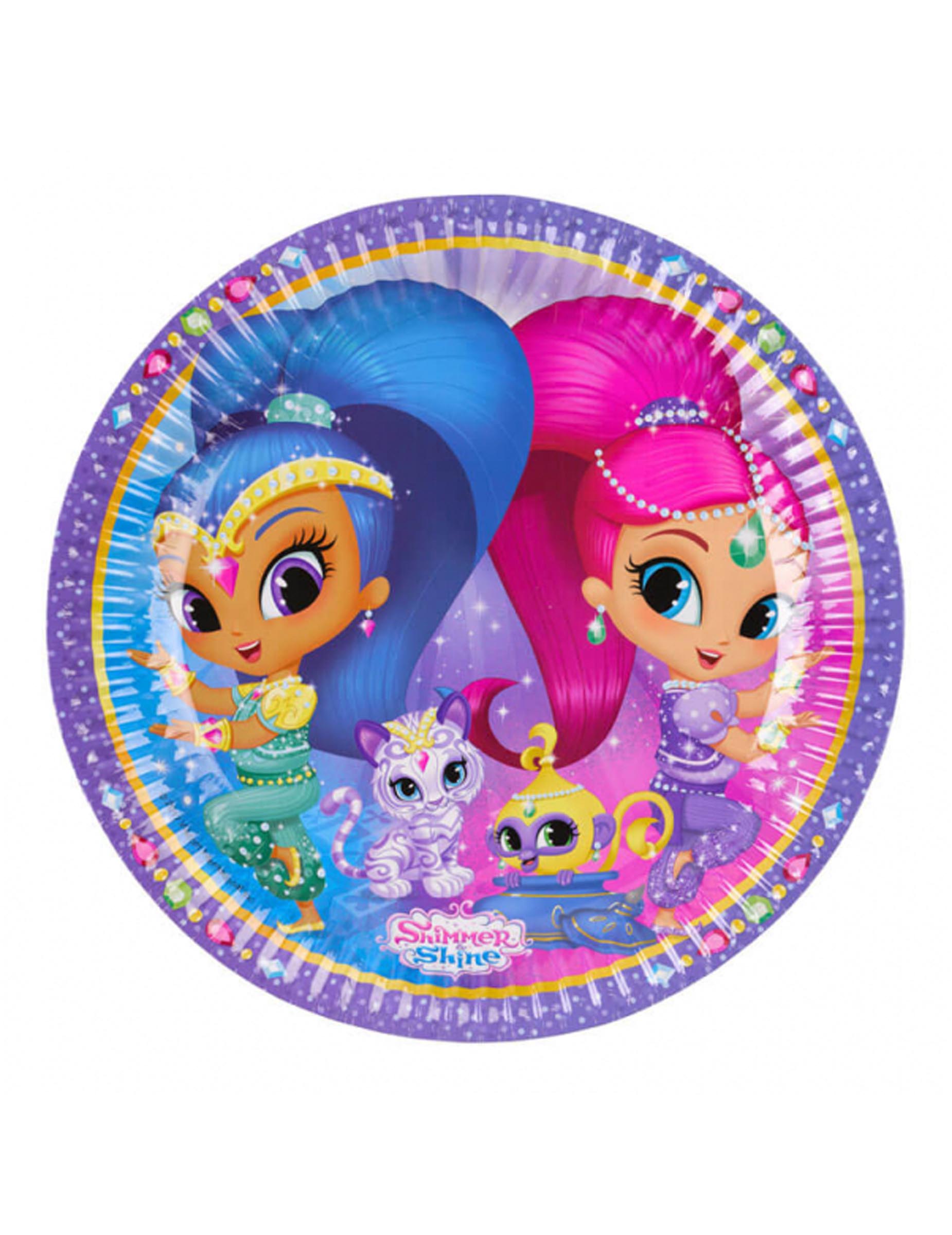 8 Assiettes Shimmer & Shine  23 cm