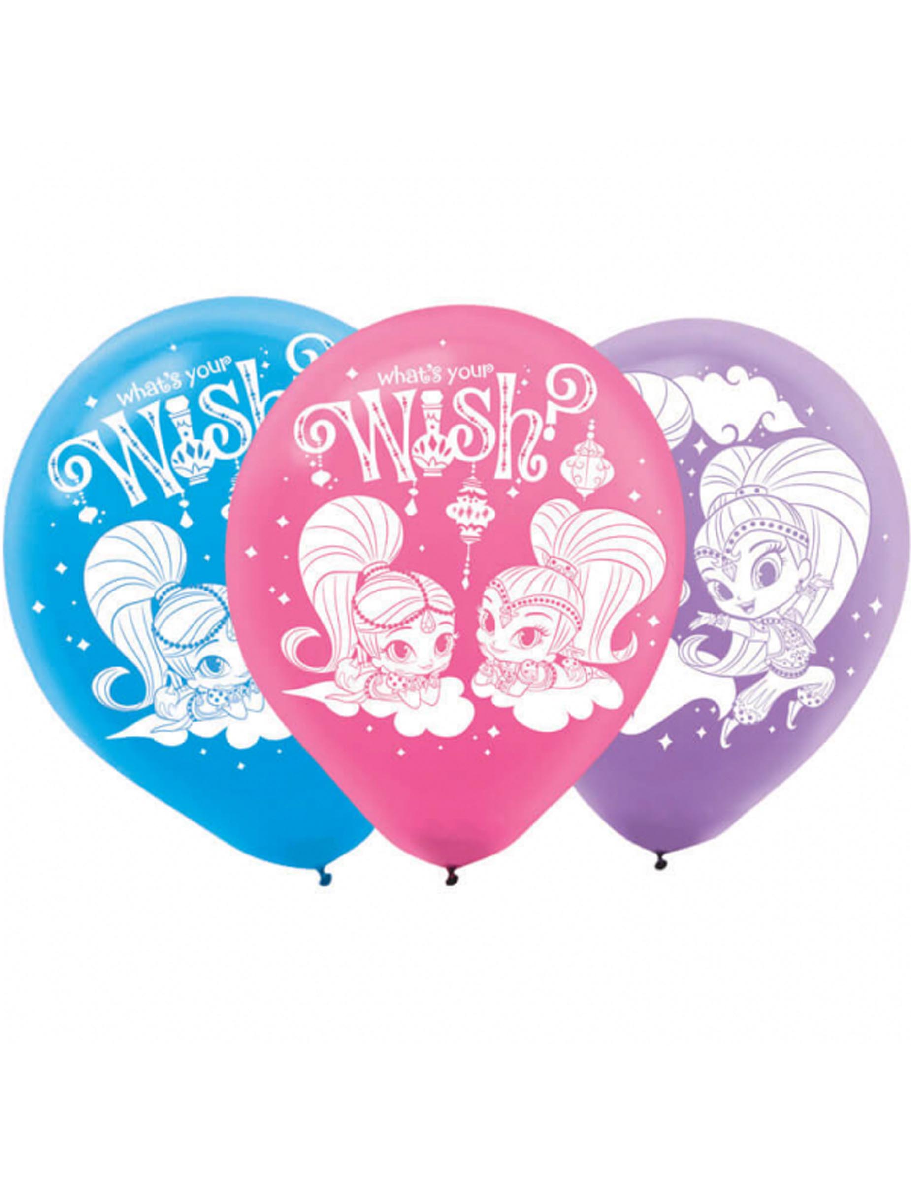 6 Ballons Latex Shimmer & Shine  23 cm