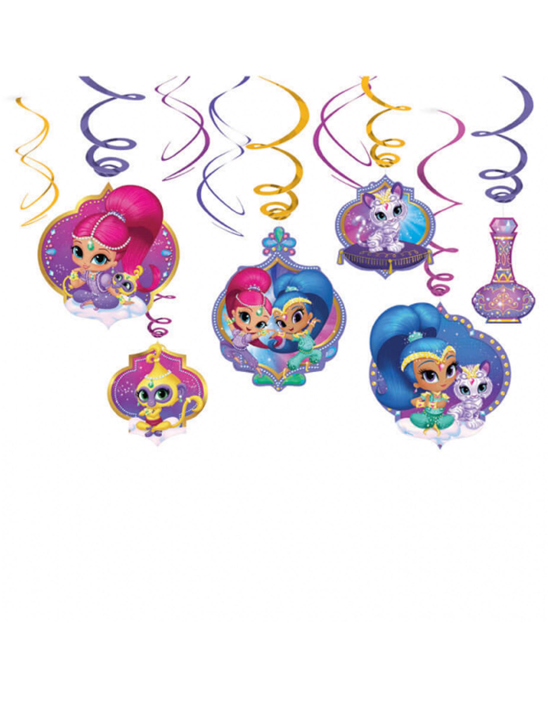 6 Décorations à suspendre Shimmer & Shine