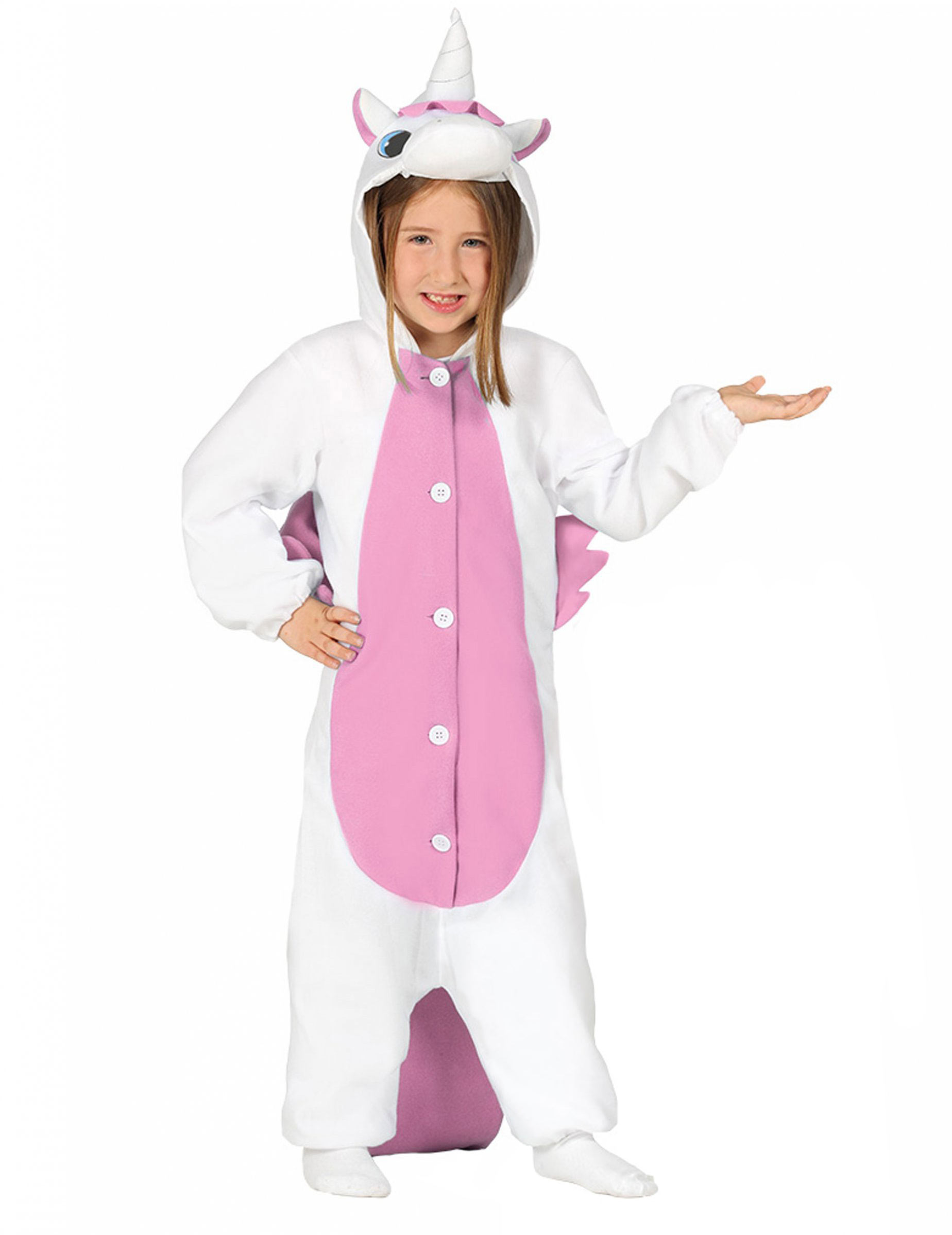 Combinaison licorne blanche et rose enfant