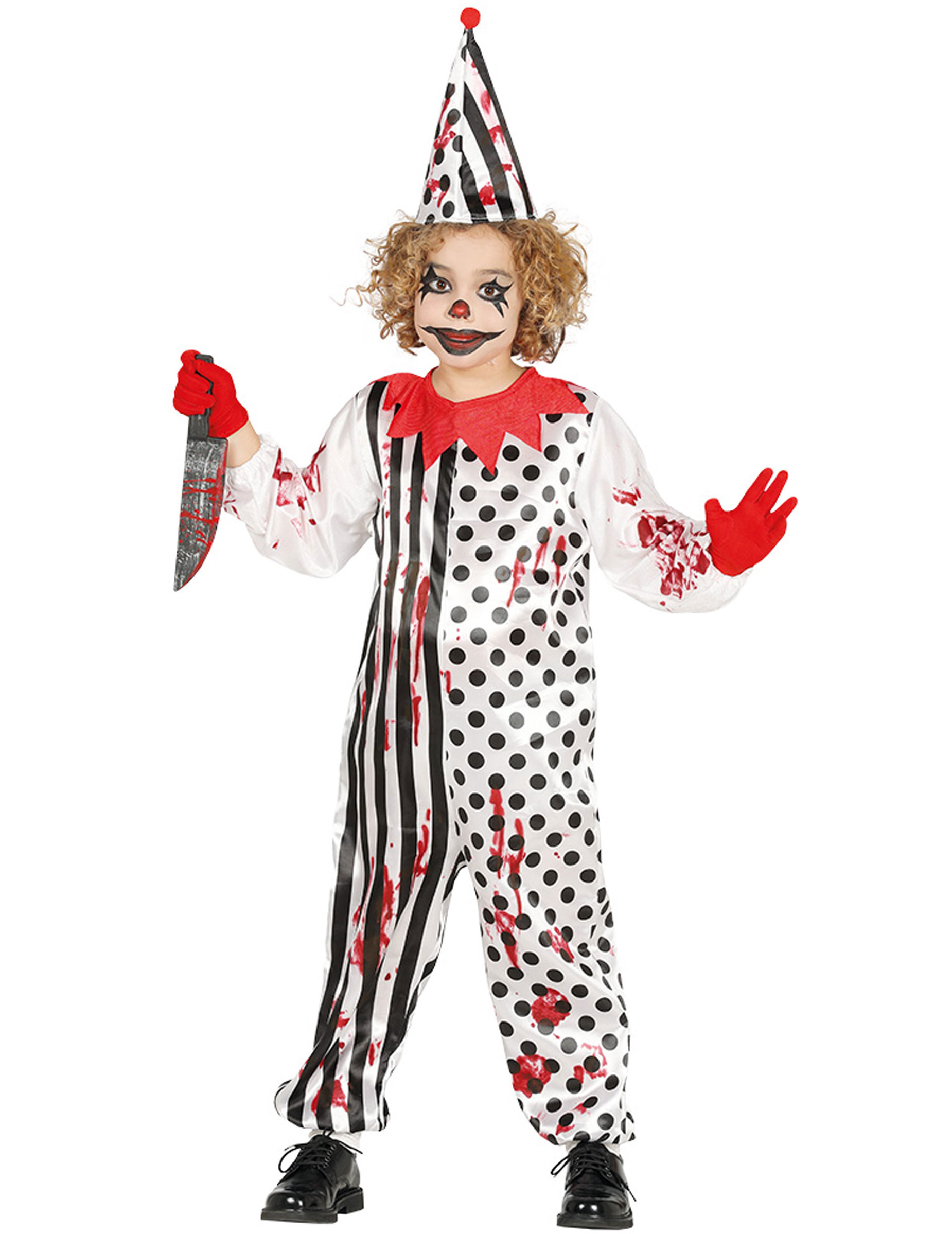 Déguisement zombie arlequin ensanglanté enfant