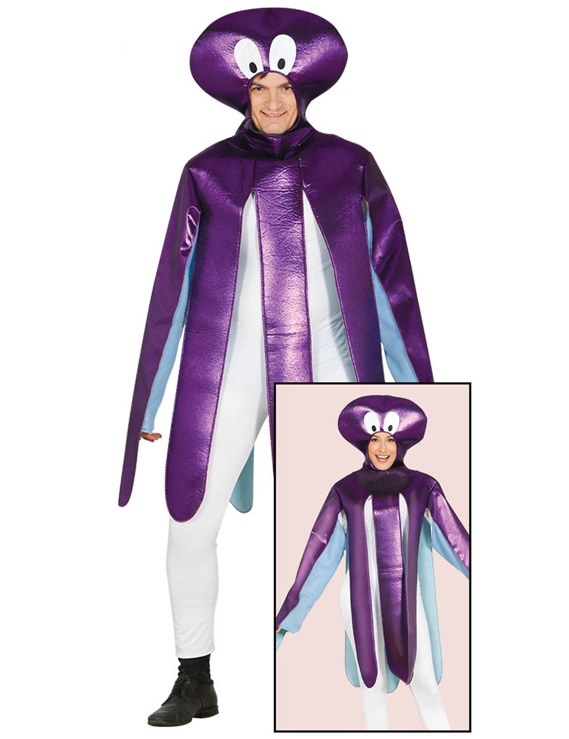 Déguisement poulpe violet adulte