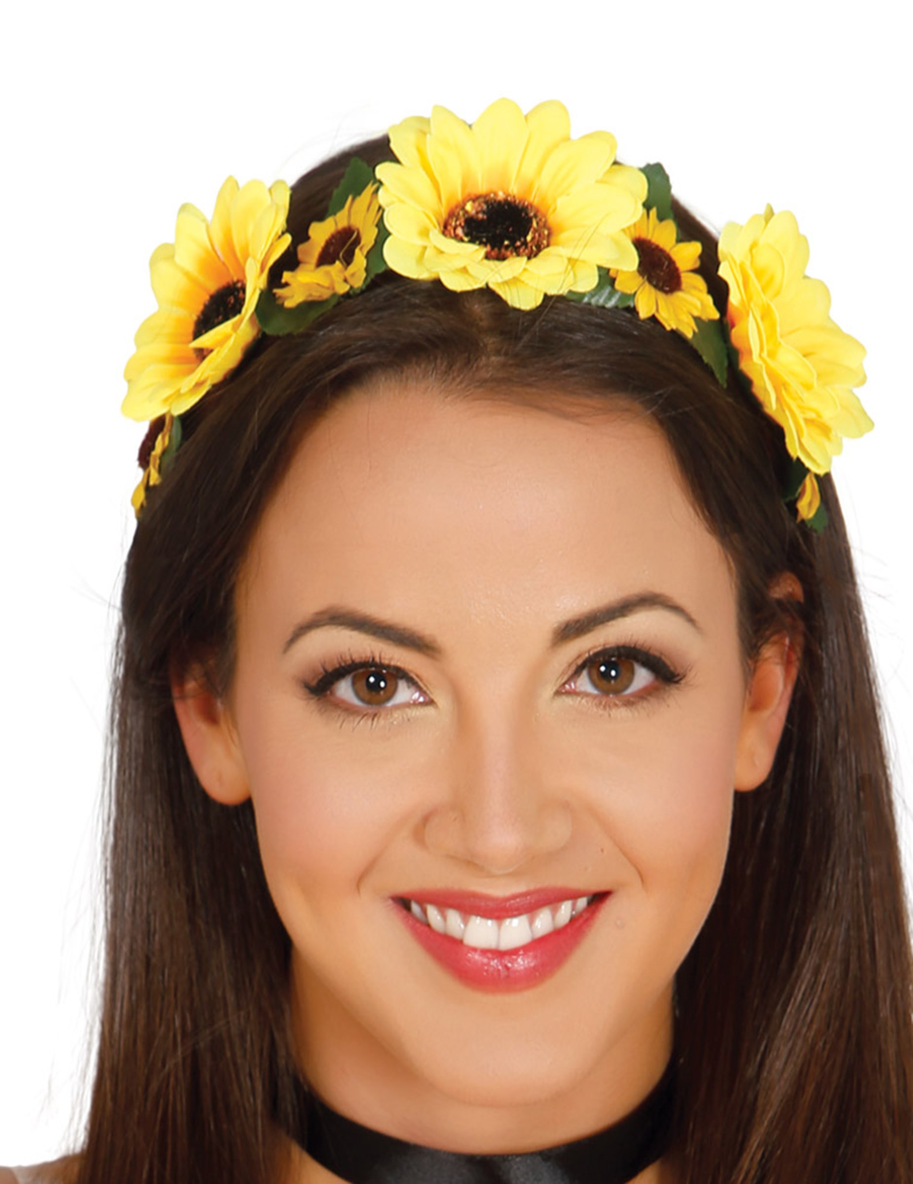 Diadème fleurs jaunes femme