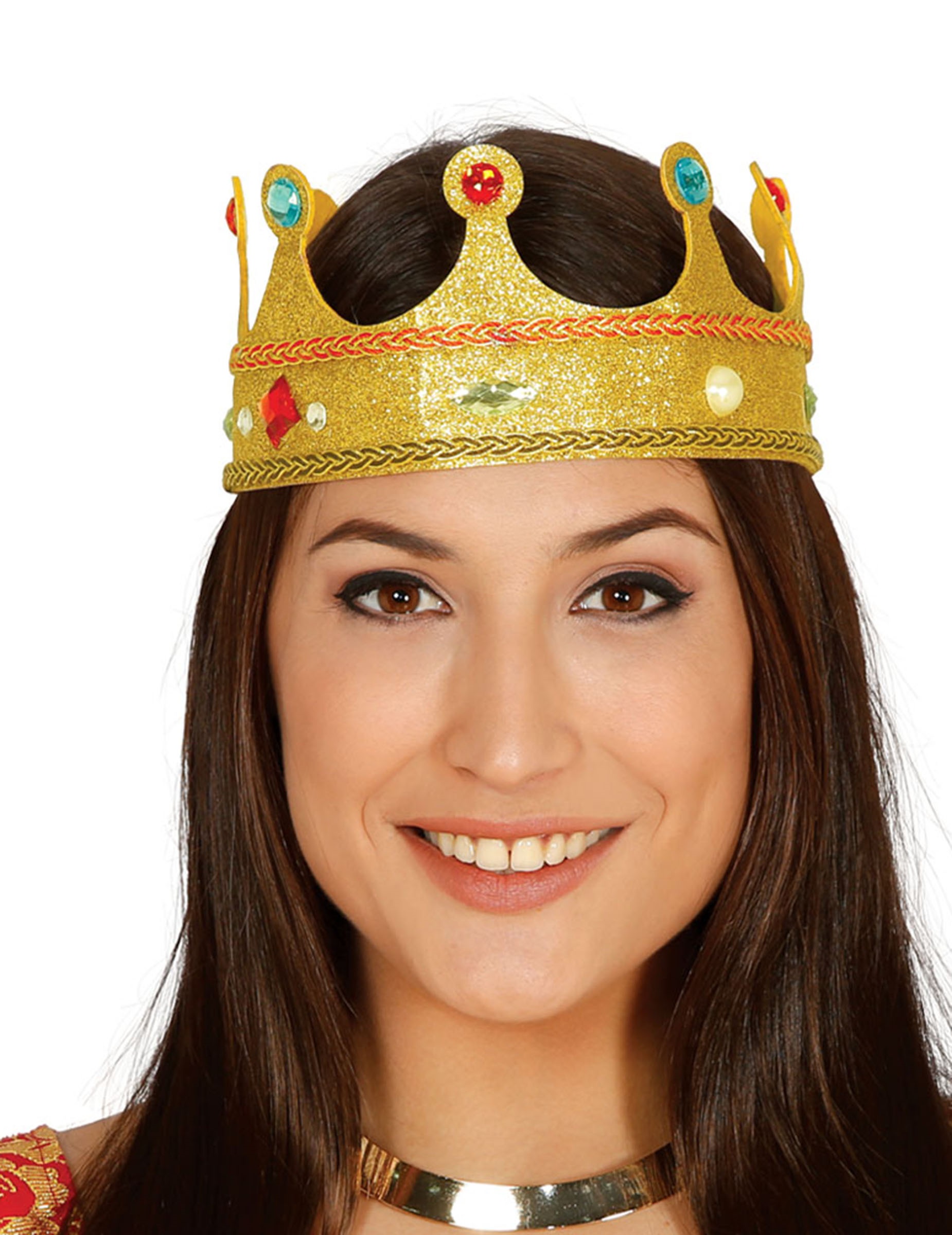 Couronne reine pailletée avec faux joyaux adulte