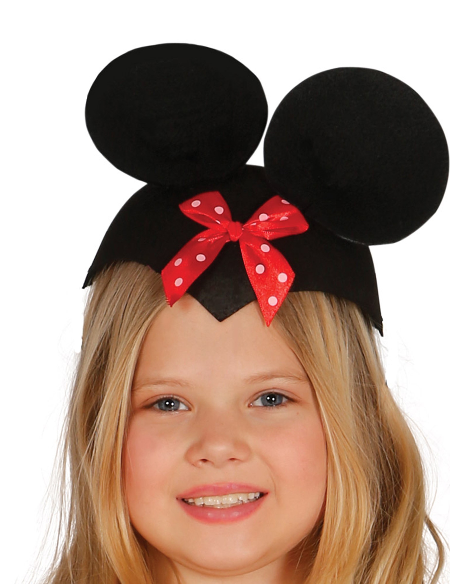 Chapeau souris avec n ud rouge rigolote enfant