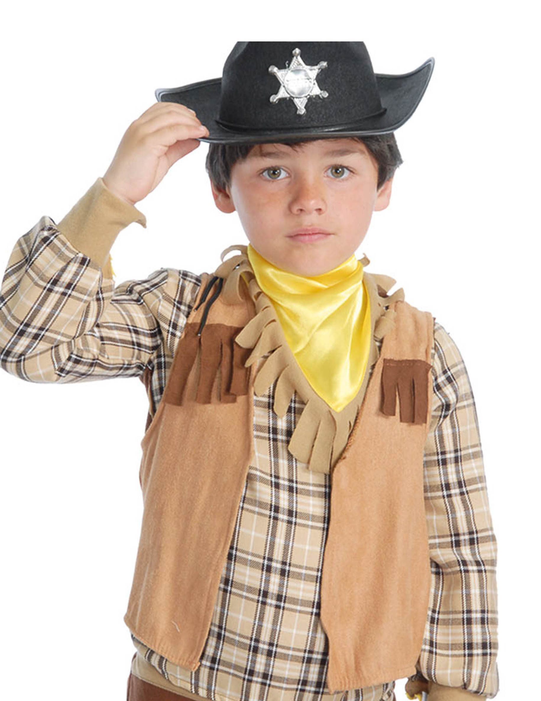 Gilet à franges marron enfant