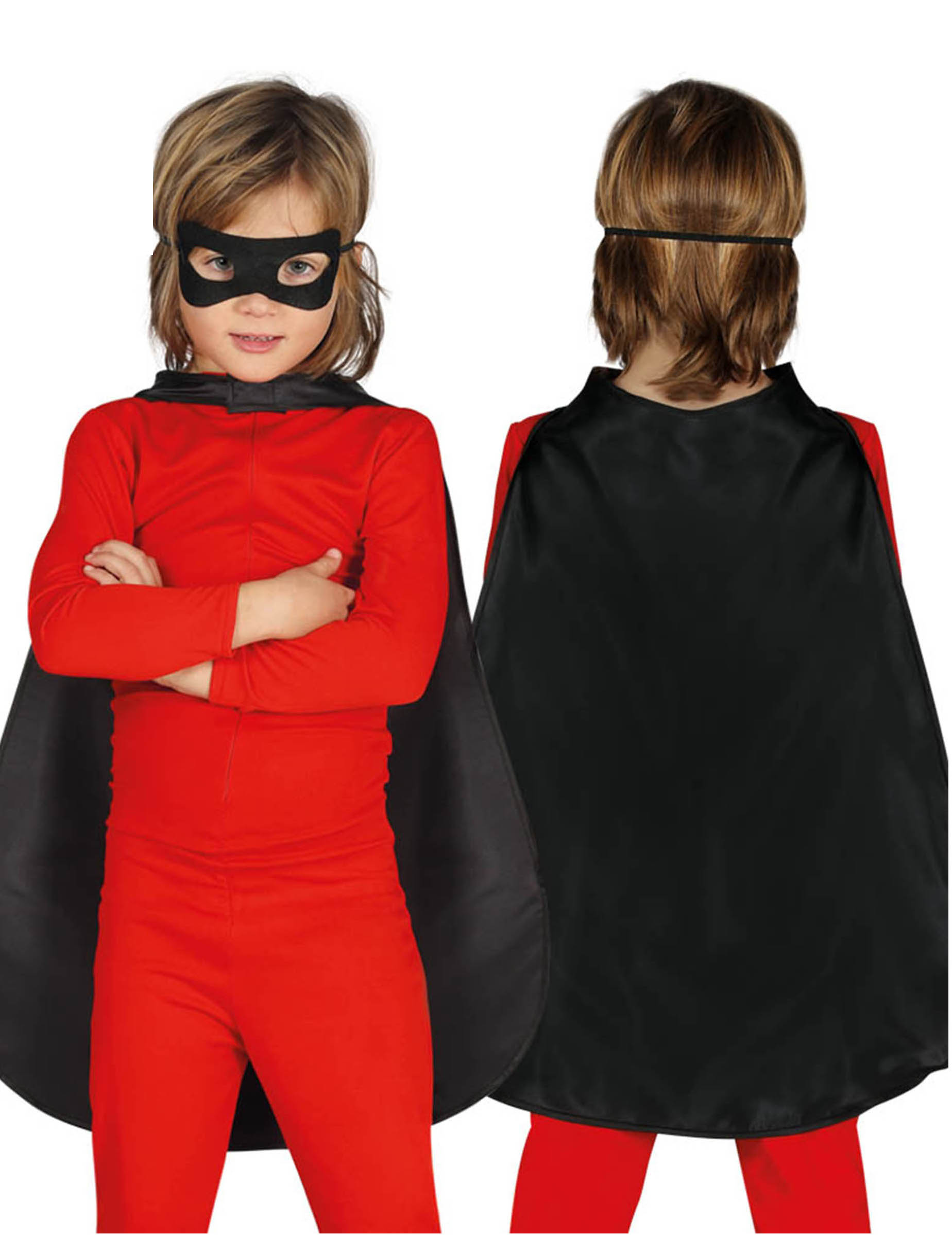 Cape super héros noire 55 cm enfant