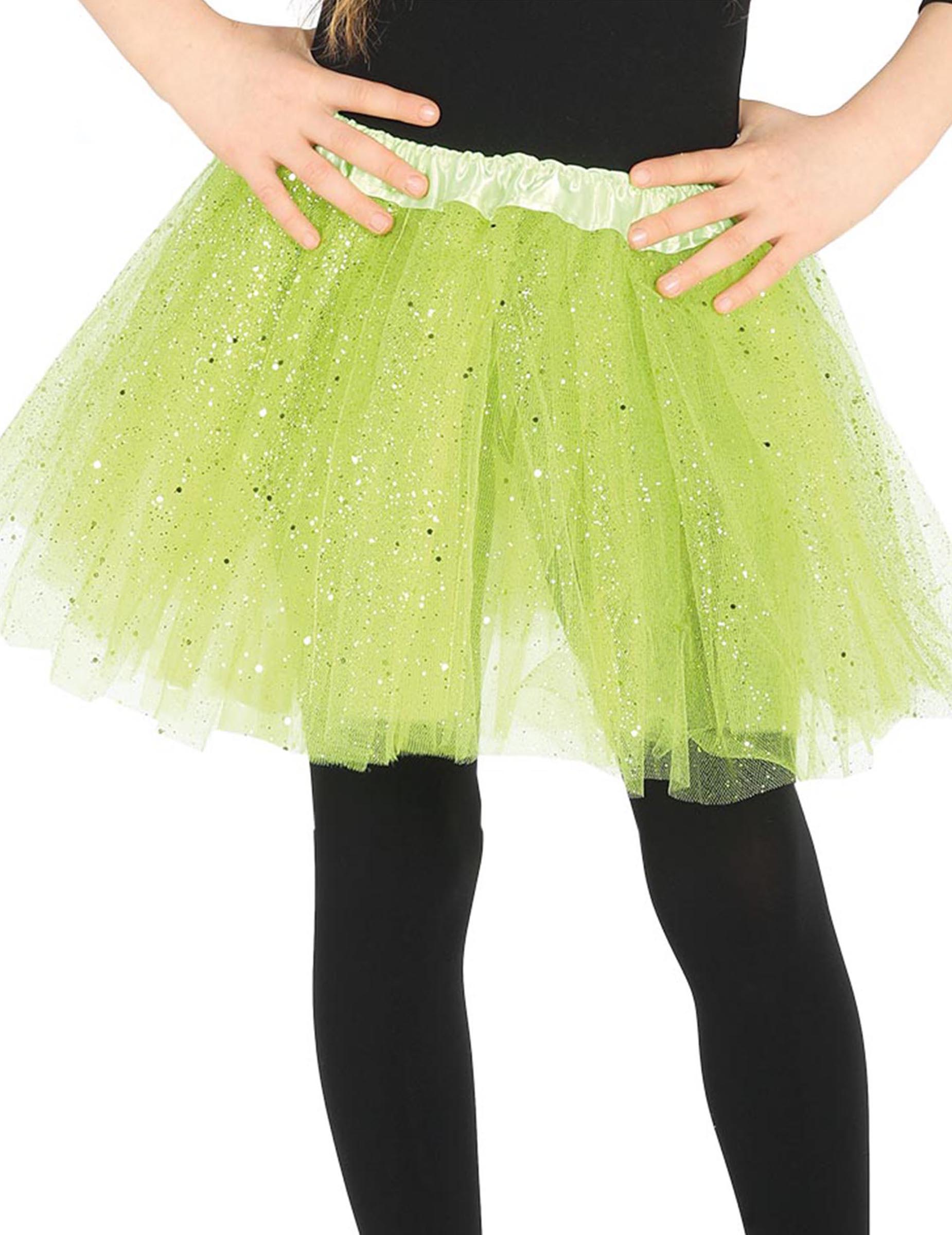 Tutu vert à paillettes fille