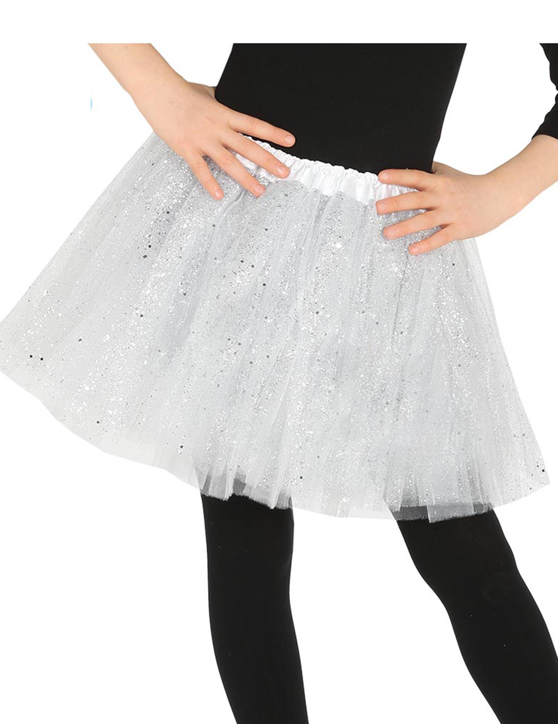 Tutu blanc à paillettes fille