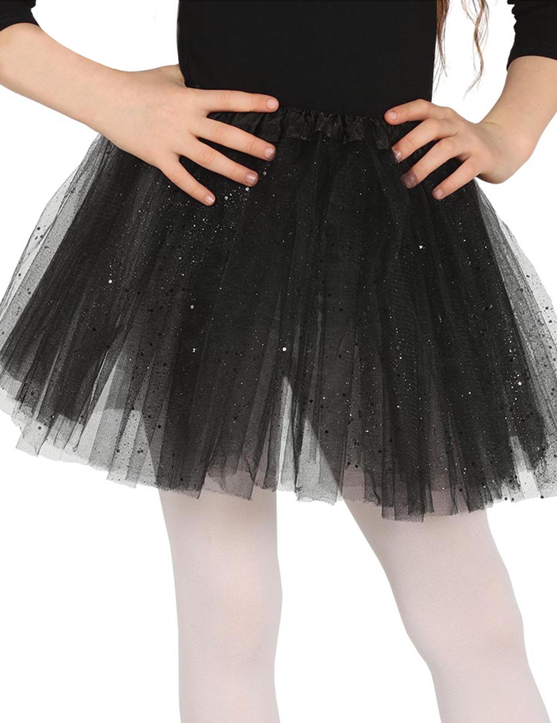 Tutu noir à paillettes fille