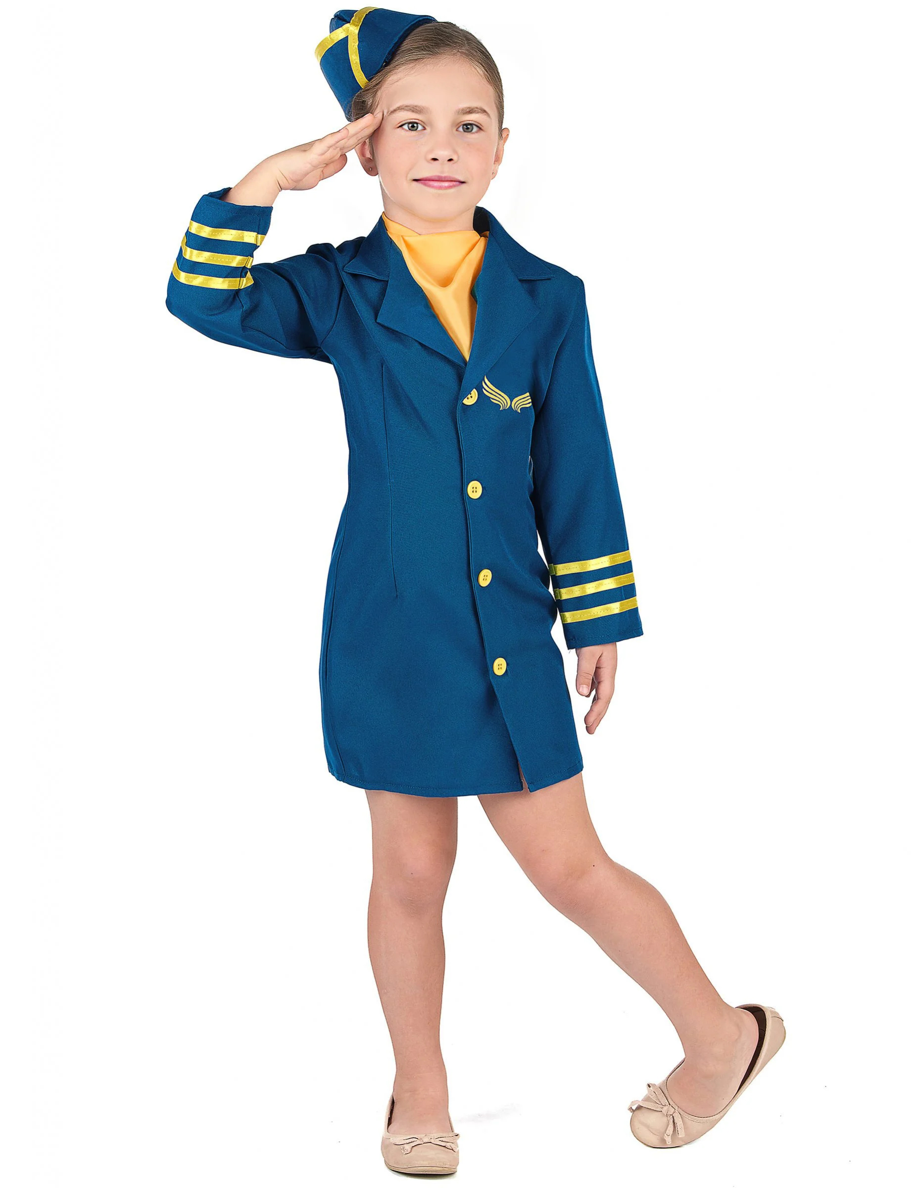 Déguisement uniforme hôtesse de l'air fille
