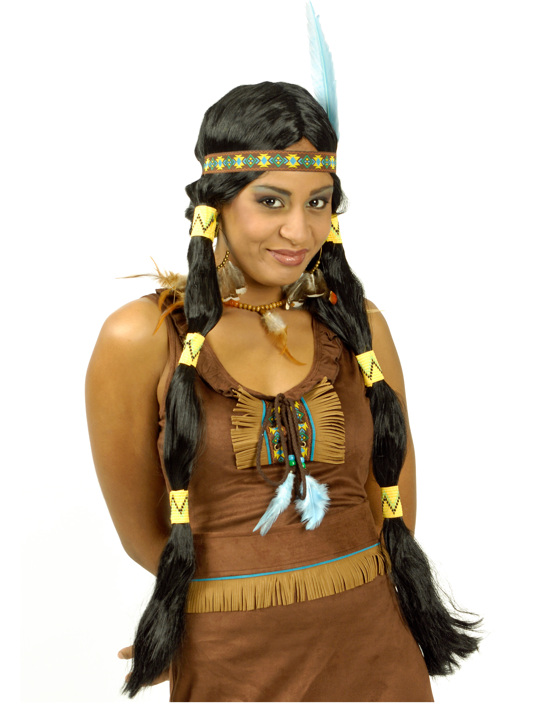 Perruque longue indienne squaw femme