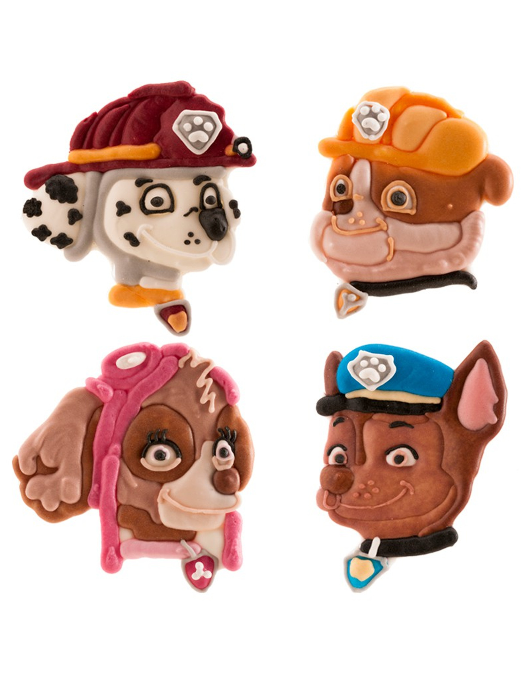 4 Figurines en sucre Pat'Patrouille  5,5 cm