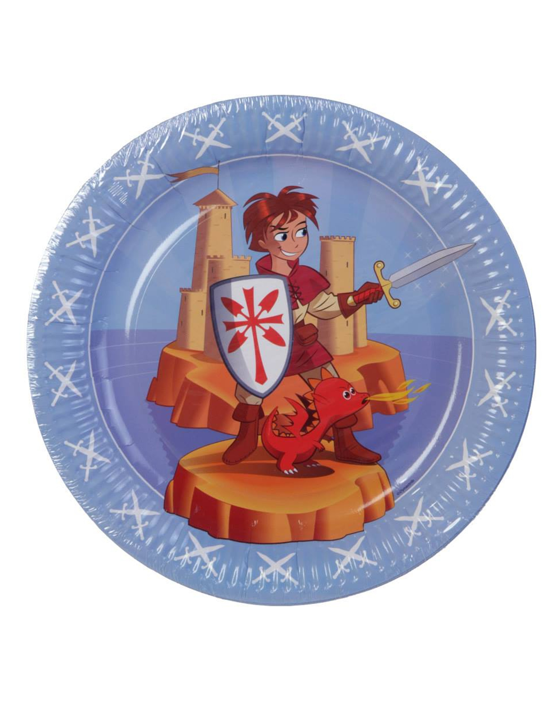 6 Assiettes en carton chevalier 23 cm