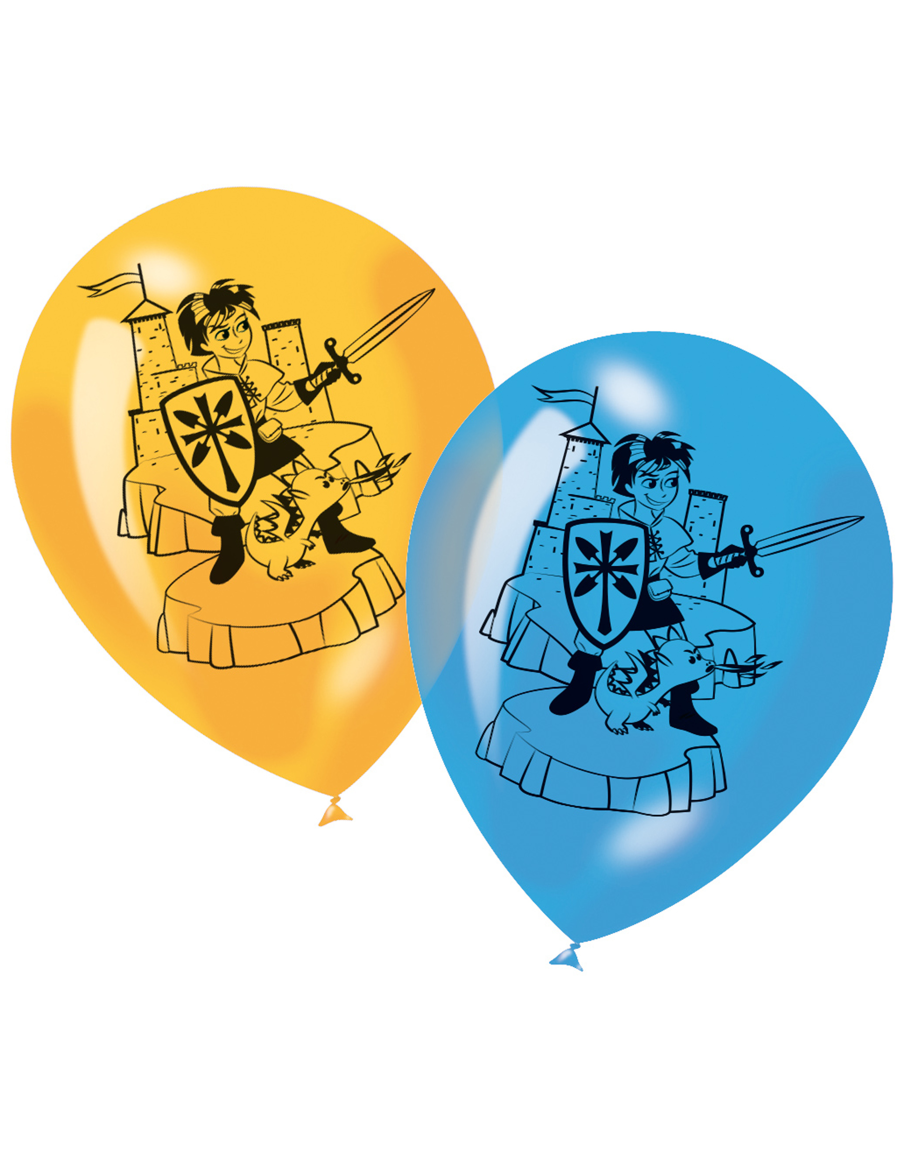 6 Ballons en latex chevalier 30 cm