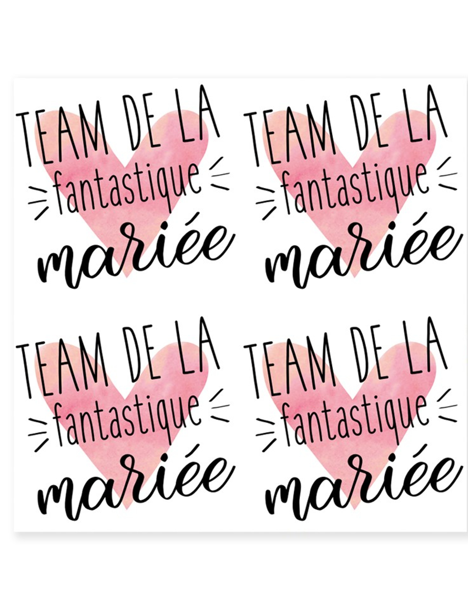 Tatouage éphémère Team mariée 80 mm