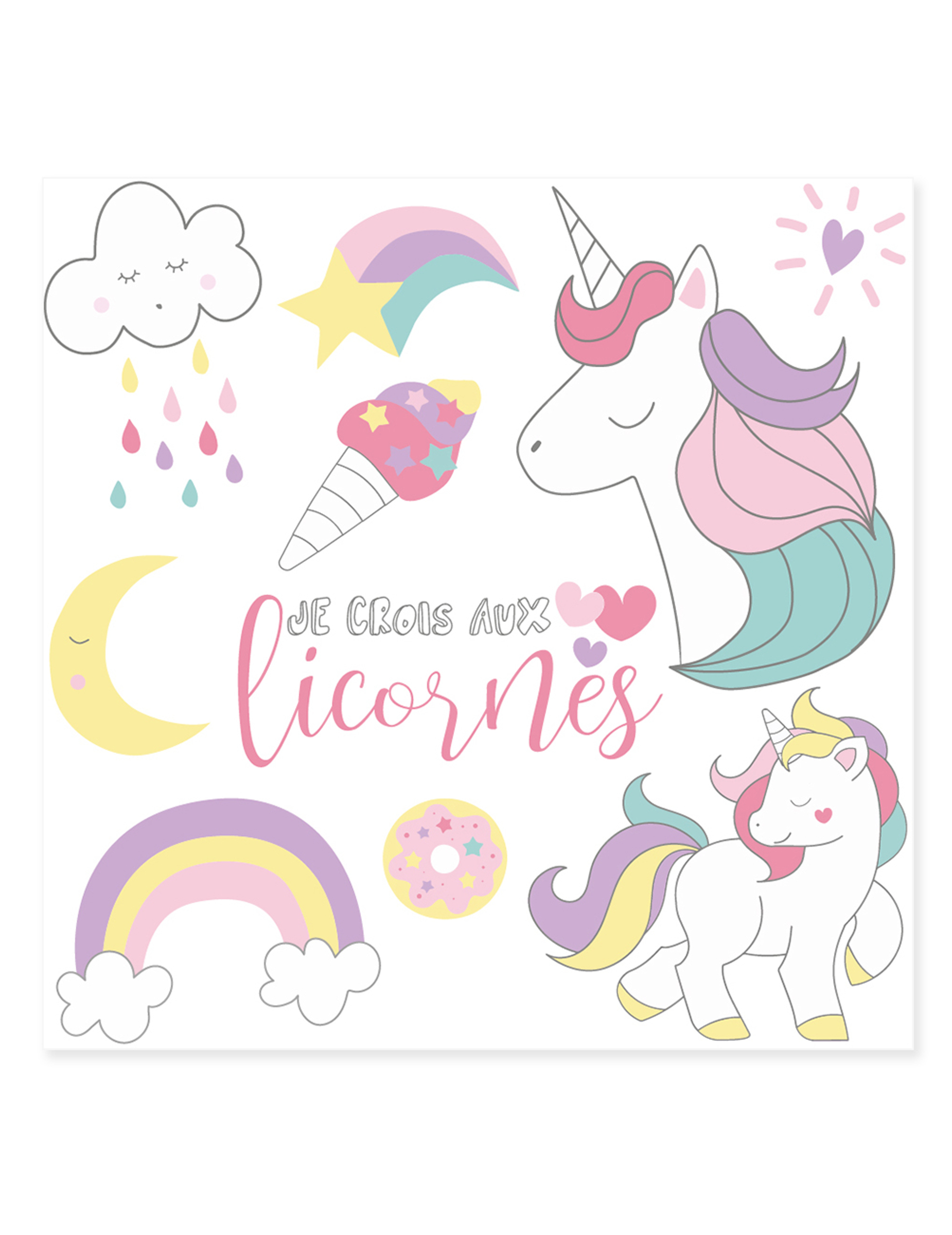 Tatouage éphémère Licorne 80 mm