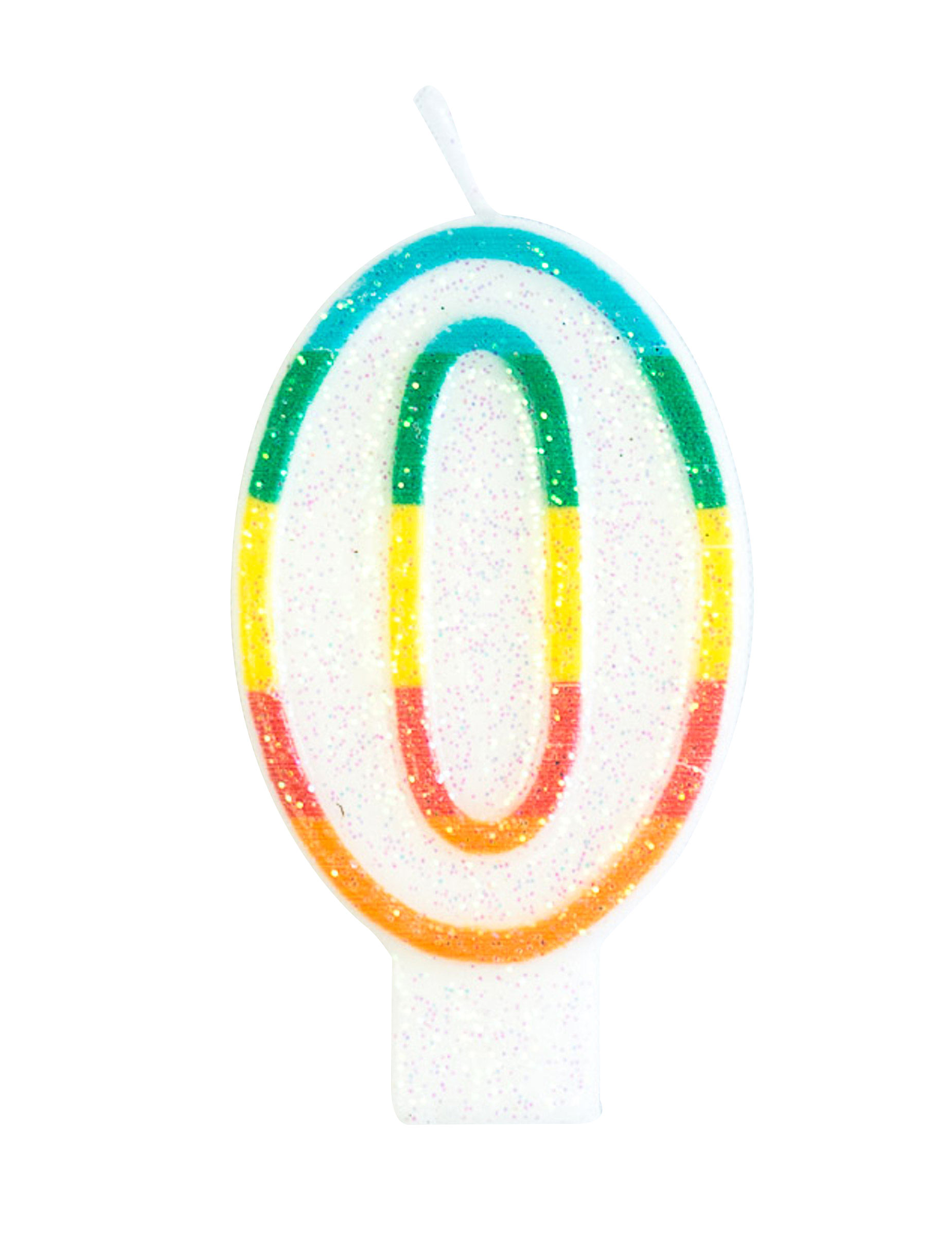 Bougie d'anniversaire chiffre 0 7,5 cm
