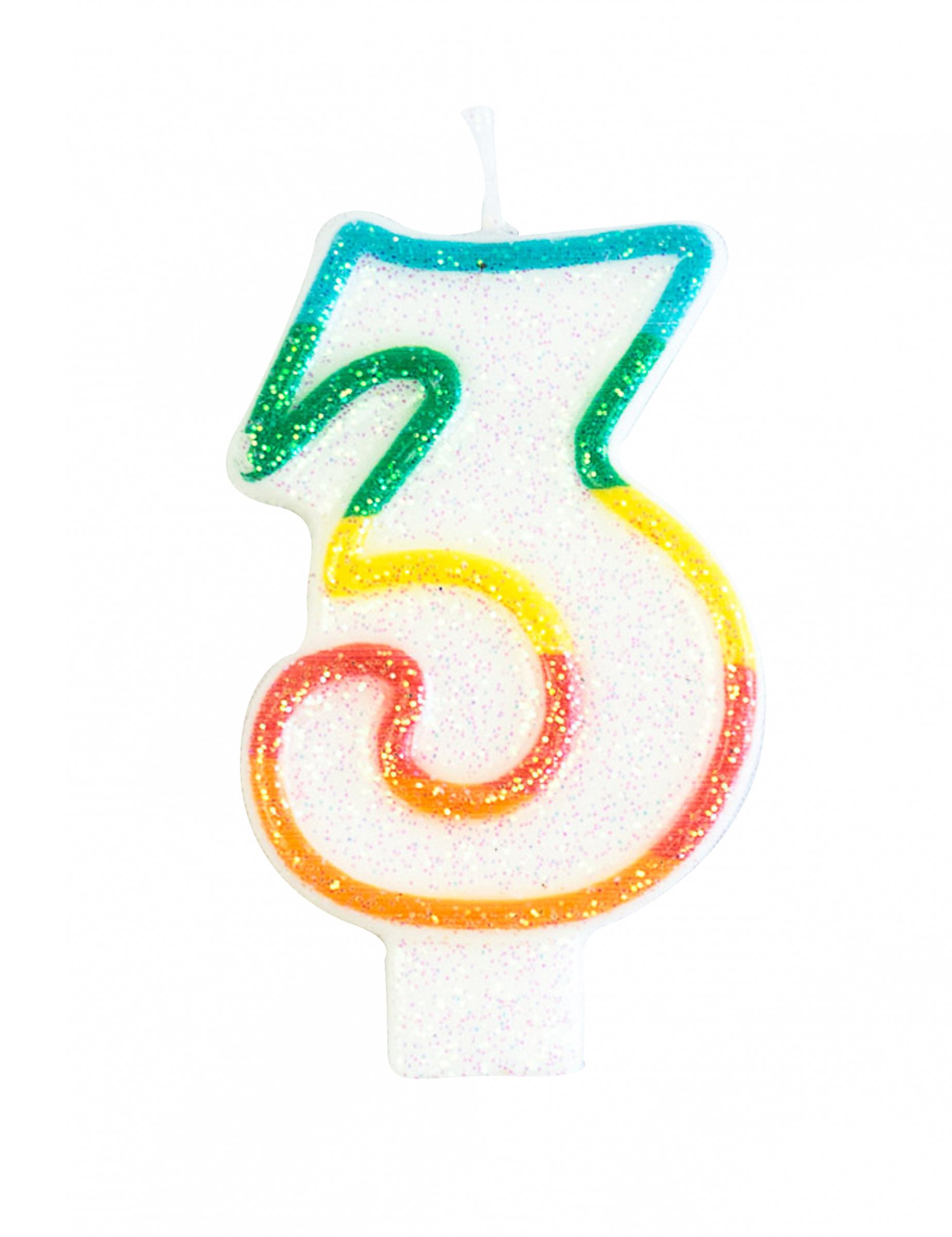 Bougie d'anniversaire chiffre 3 7,5 cm